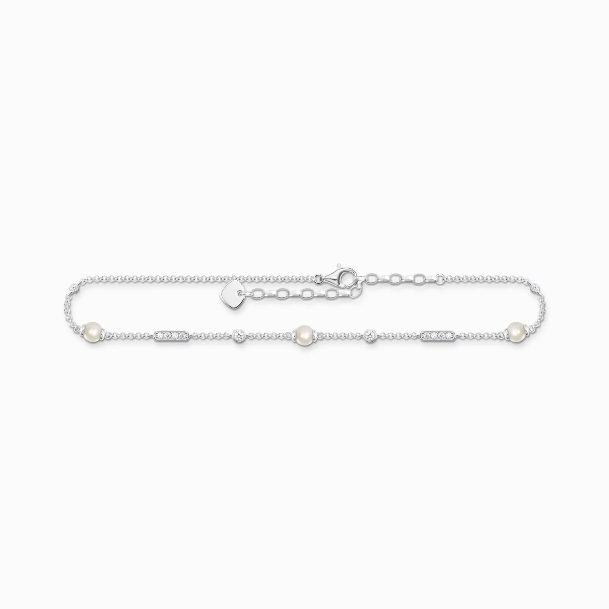 THOMAS SABO Anklet with pearls and white stones silver-Women Anklets