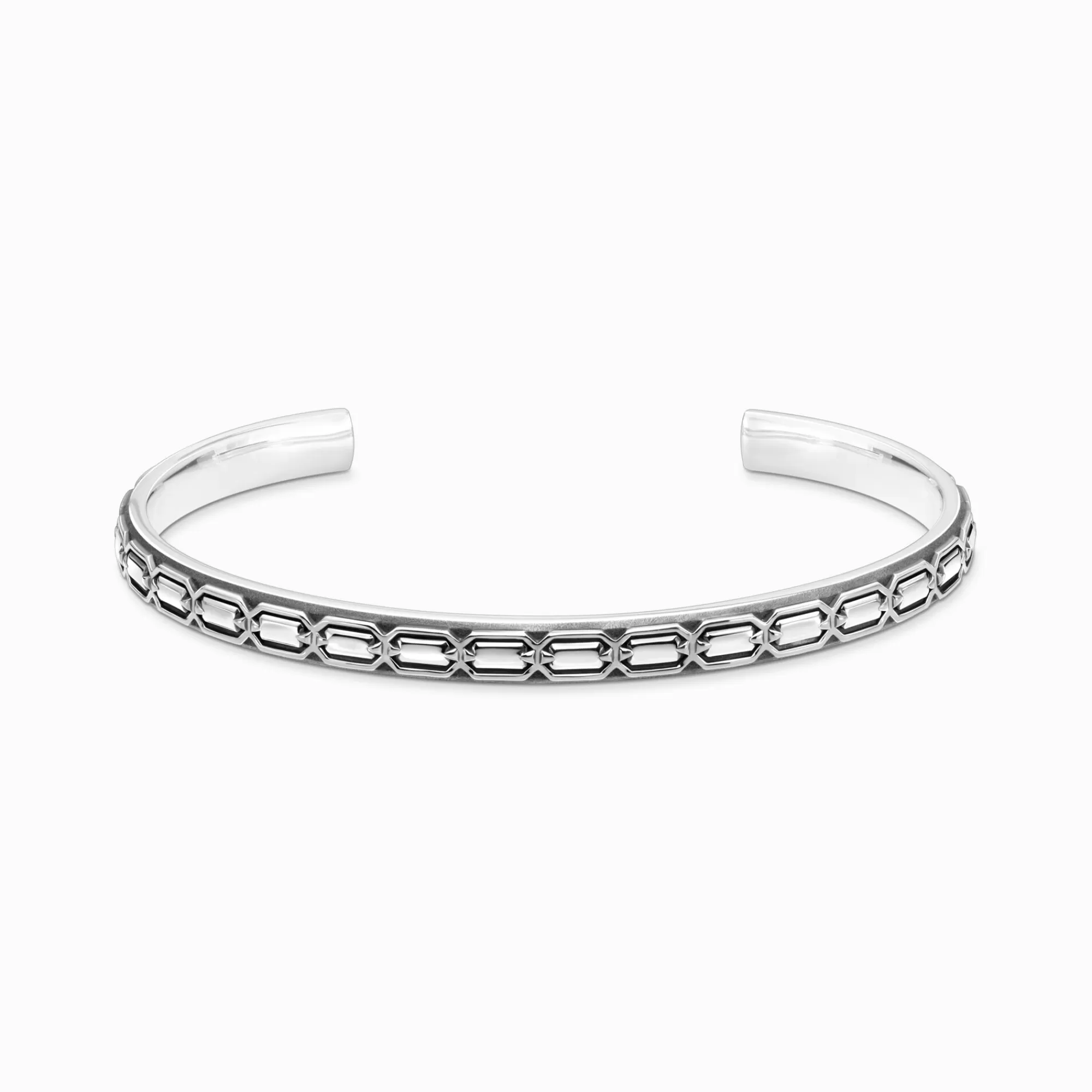 THOMAS SABO Blackened silver bangle narrow crocodile shell-Women Bangles | Bangles