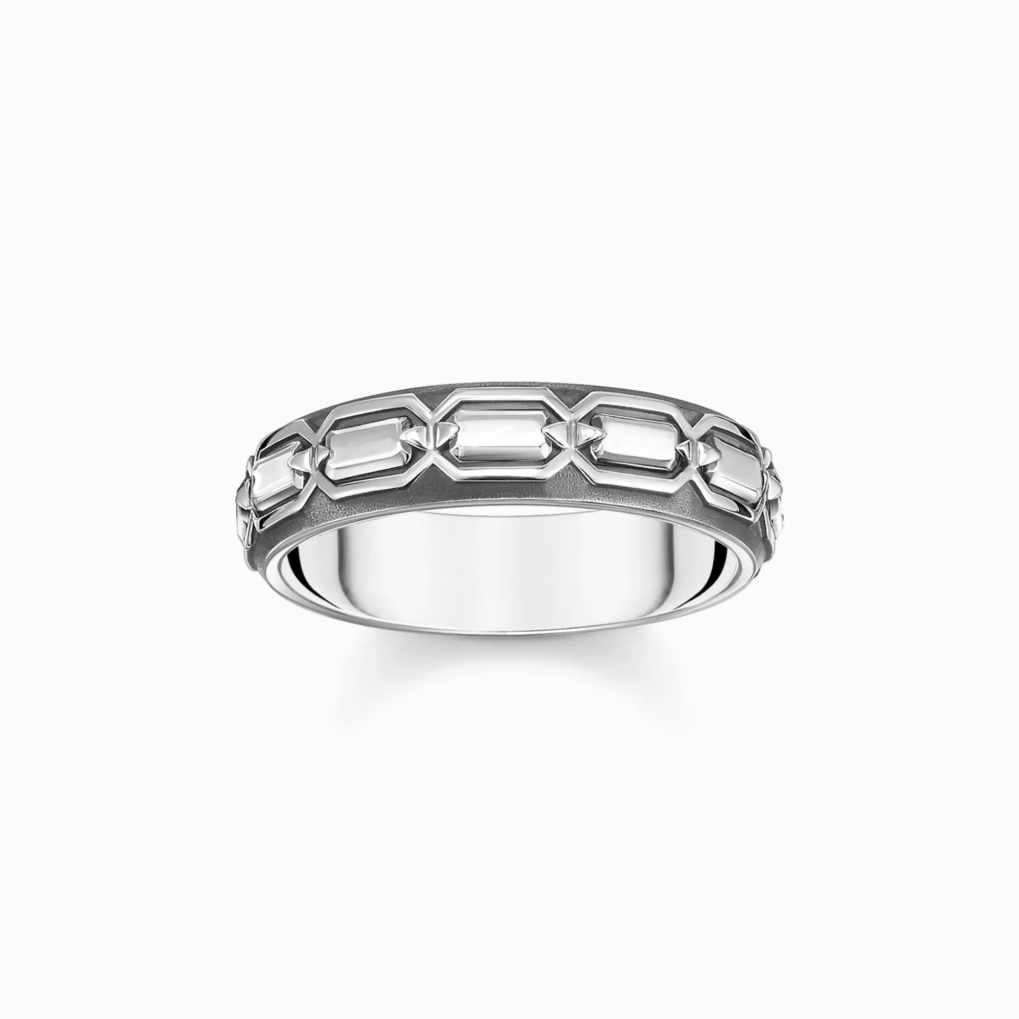 THOMAS SABO Blackened silver ring crocodile shell-Women Rings | Rings