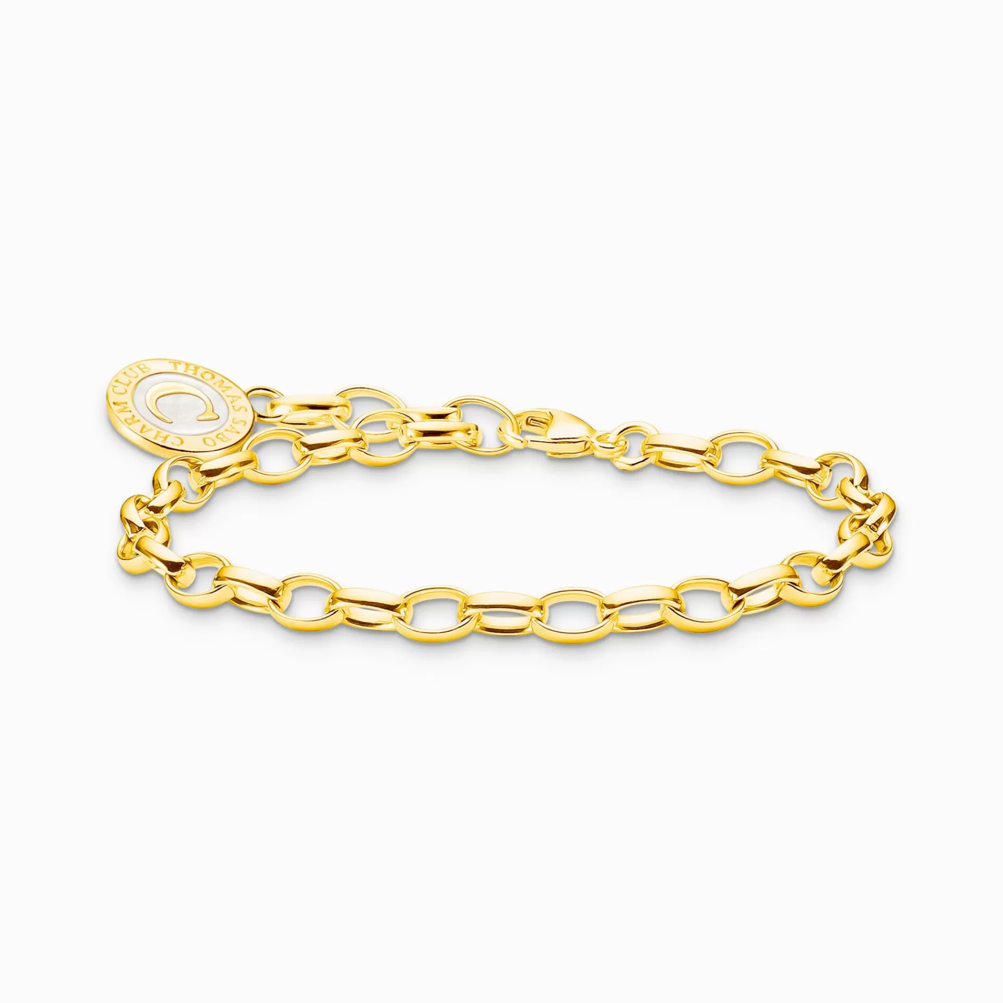 THOMAS SABO Charm bracelet with white Coin gold plated-Women Bracelets | Charm Bracelets