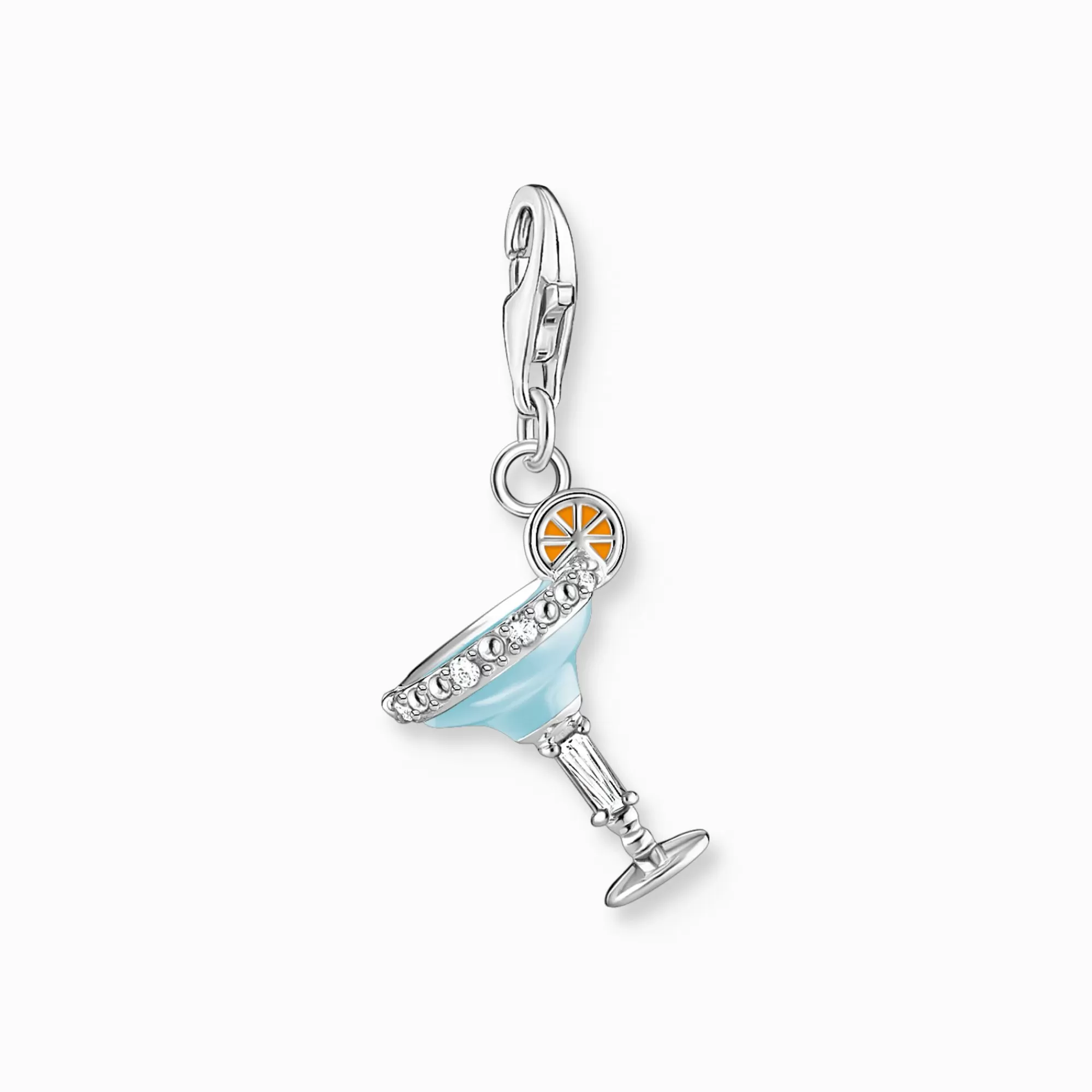 THOMAS SABO Charm pendant blue cocktail glass silver-Women Charms | Charms