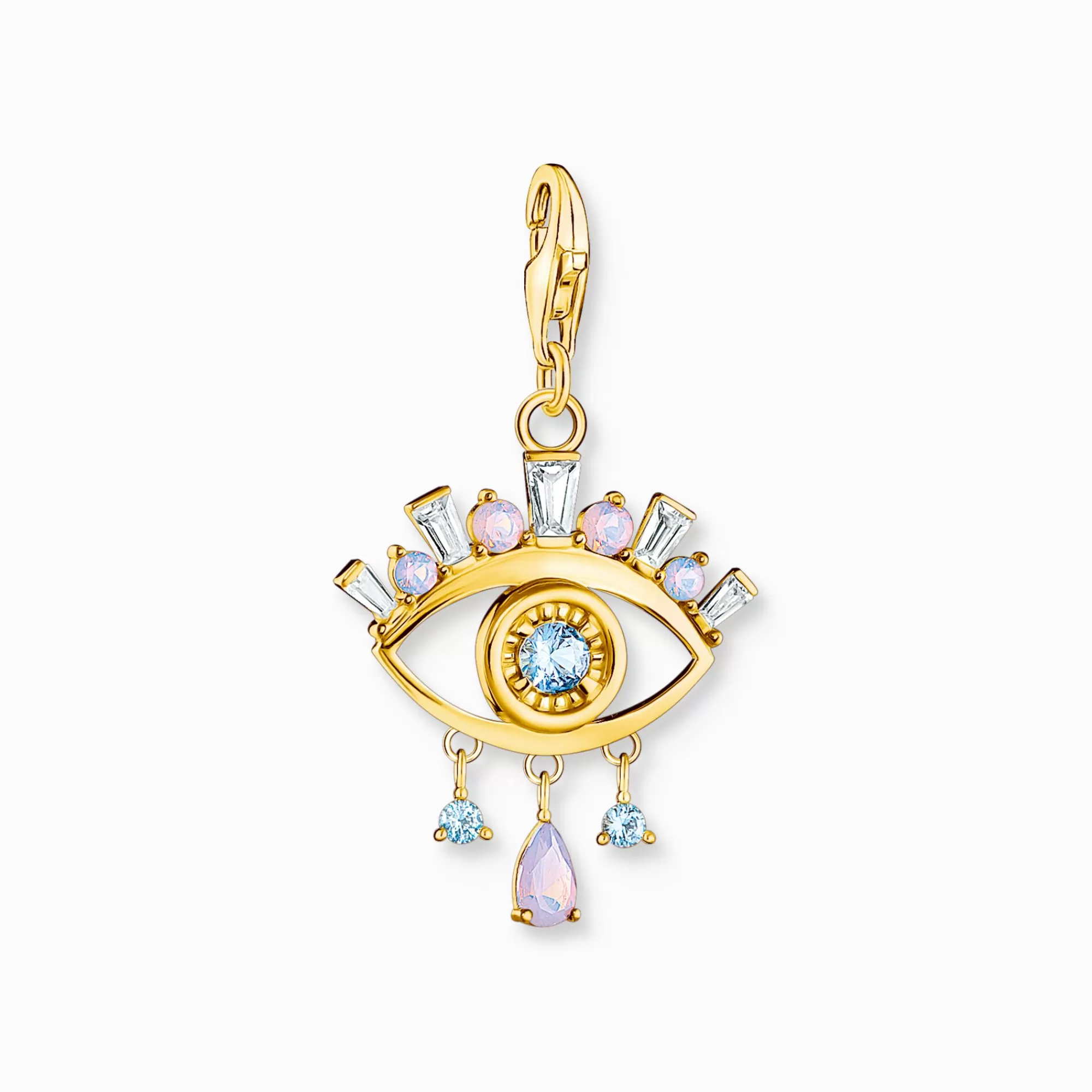 THOMAS SABO Charm pendant blue eye gold plated-Women Charms | Charms