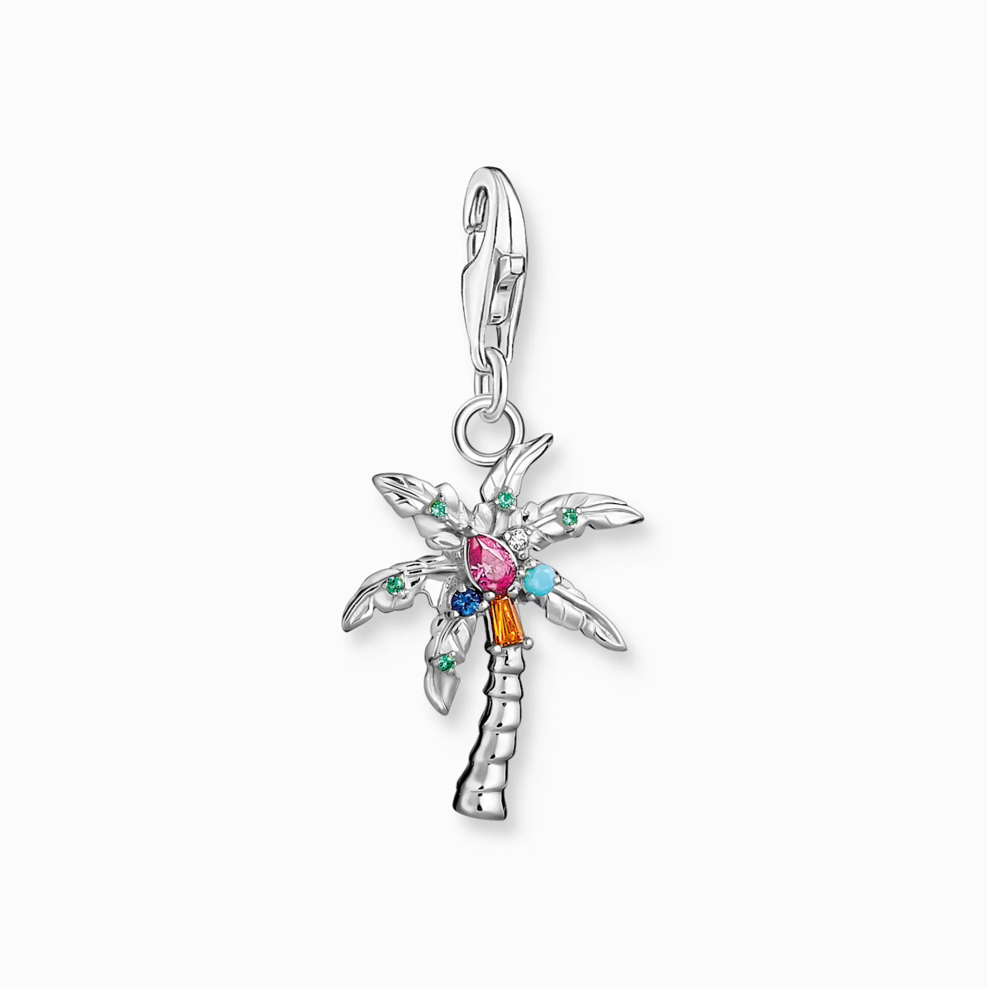 THOMAS SABO Charm pendant colourful palm tree silver-Women Charms | Charms