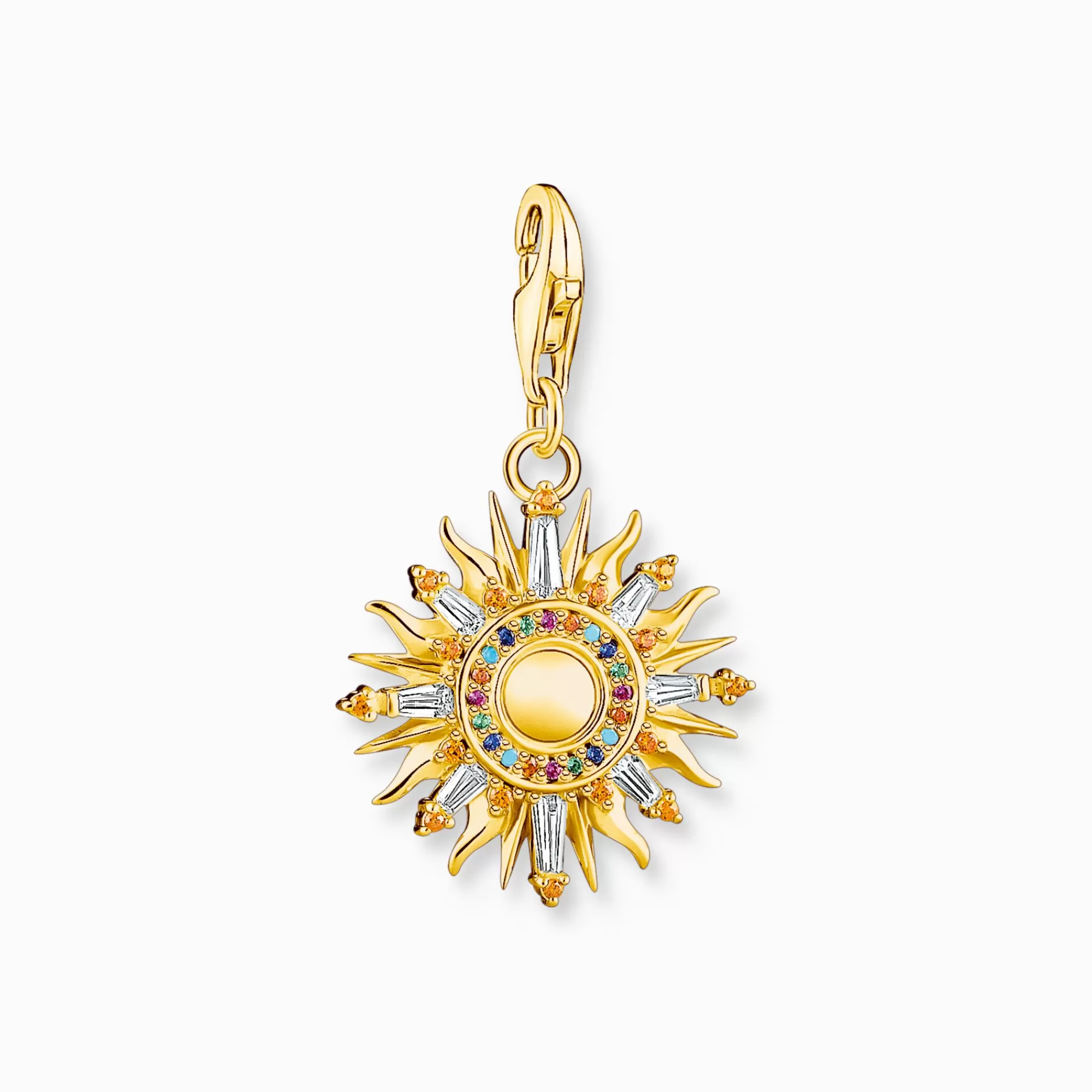 THOMAS SABO Charm pendant colourful sun gold plated-Women Charms | Charms