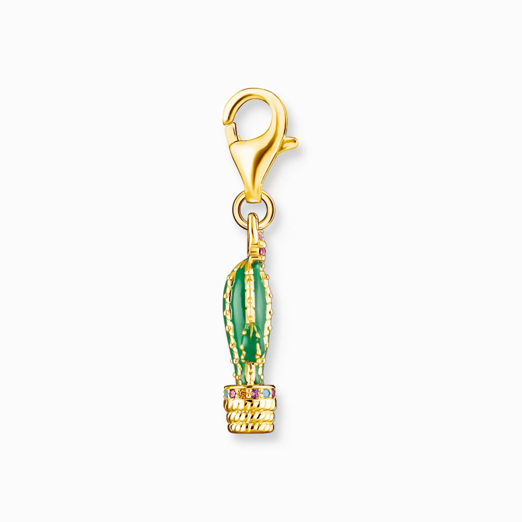 THOMAS SABO Charm pendant green cactus gold plated-Women Charms | Charms