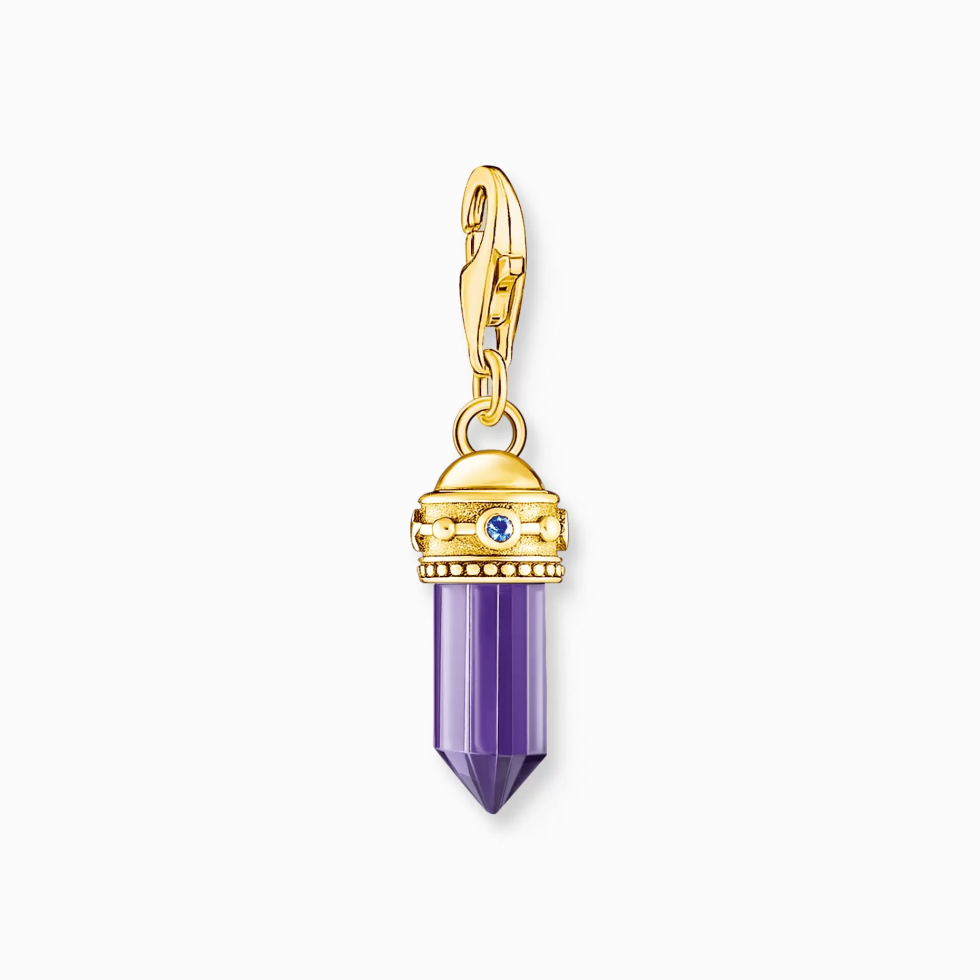 THOMAS SABO Charm pendant hexagon with imitation amethyst yellow-gold plated-Women Charms | Charms