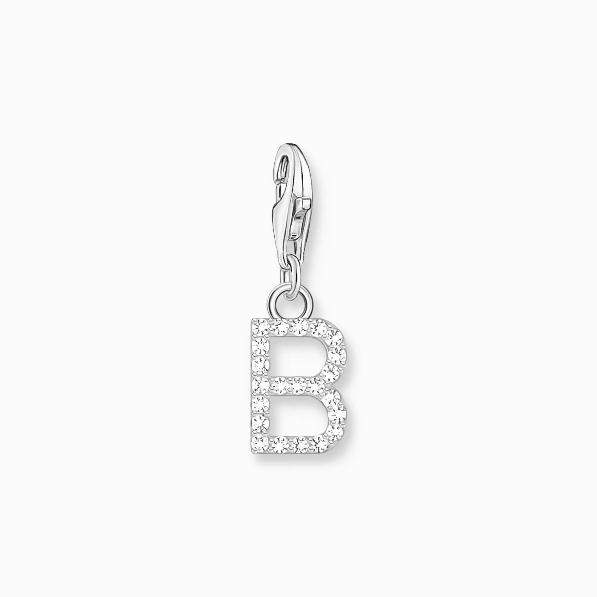 THOMAS SABO Charm pendant letter B with white stones silver-Women Charms | Charms