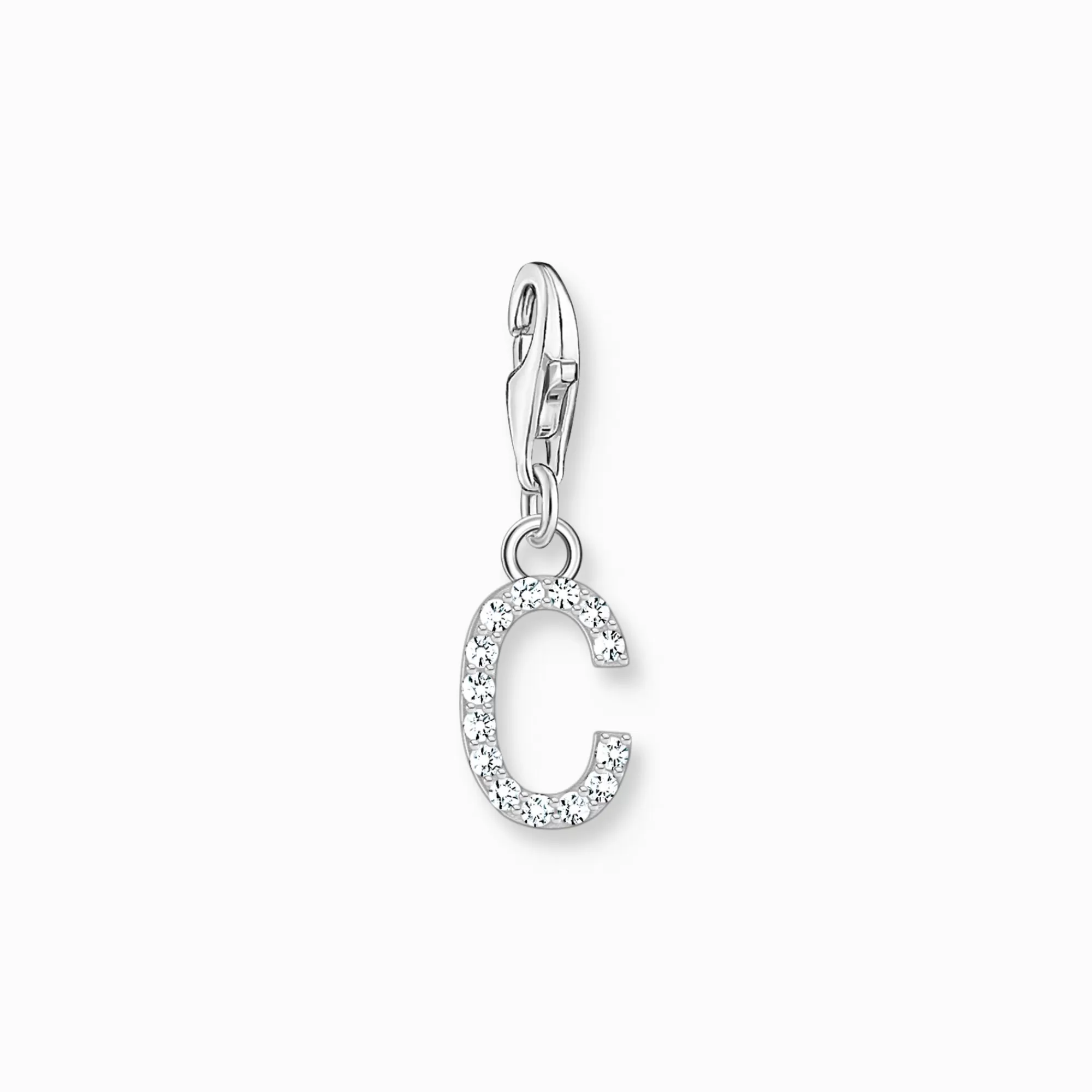 THOMAS SABO Charm pendant letter C with white stones silver-Women Charms | Charms