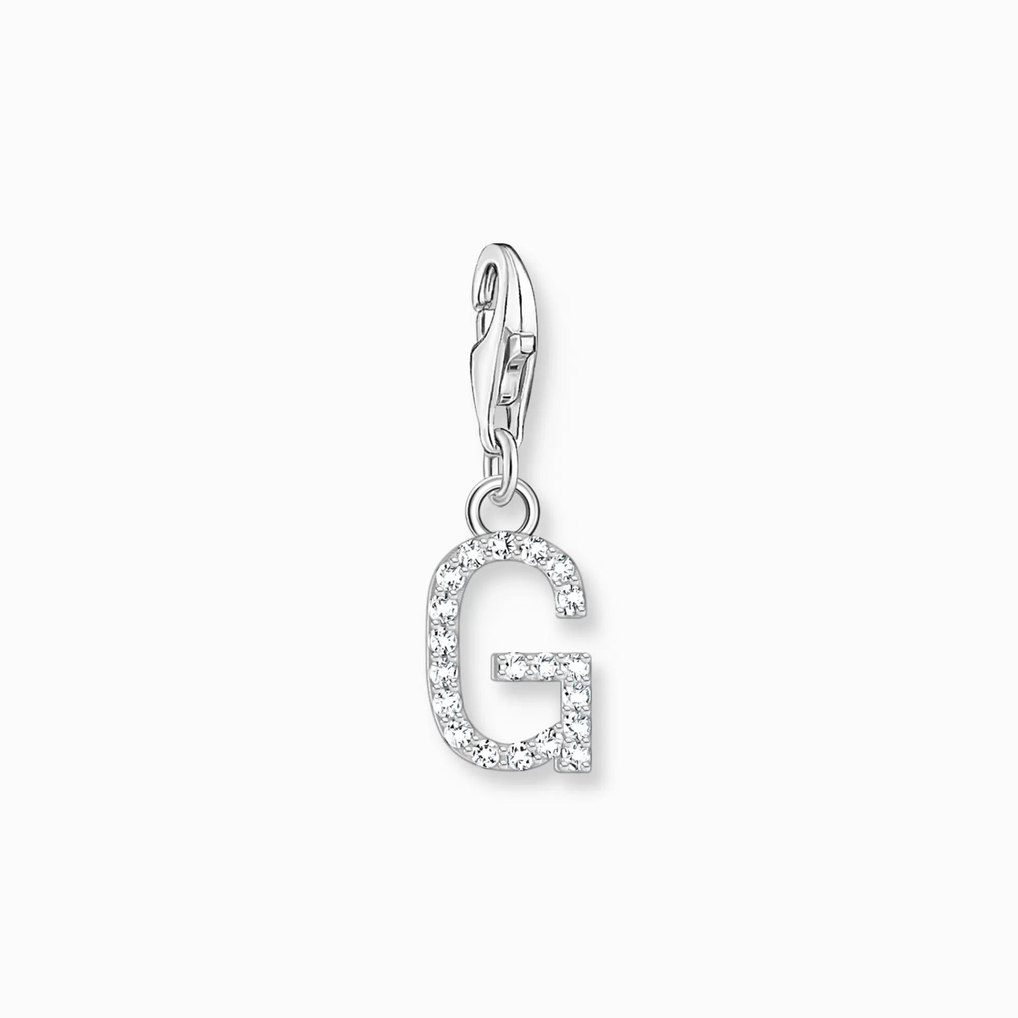 THOMAS SABO Charm pendant letter G with white stones silver-Women Charms | Charms