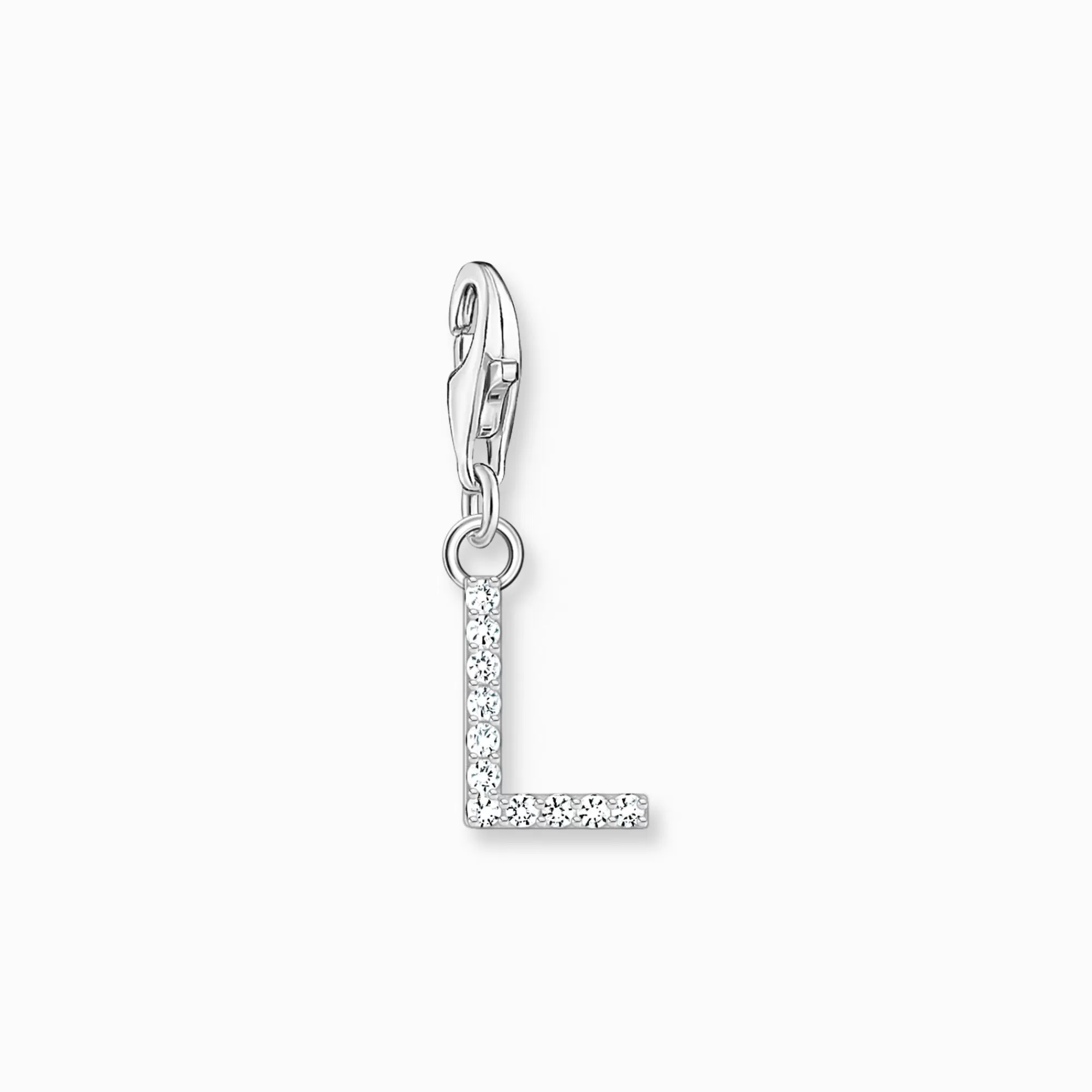 THOMAS SABO Charm pendant letter L with white stones silver-Women Charms | Charms