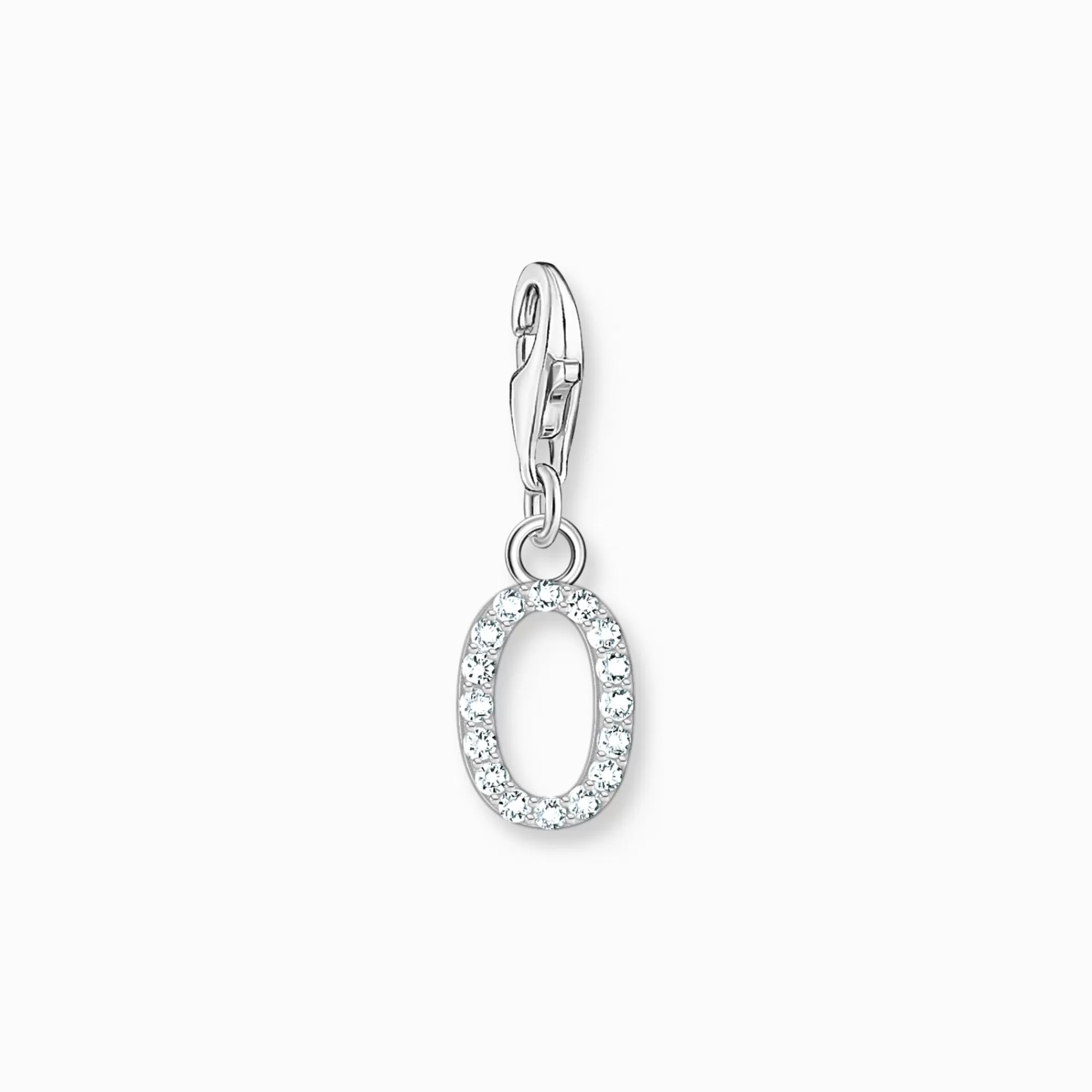 THOMAS SABO Charm pendant letter O with white stones silver-Women Charms | Charms