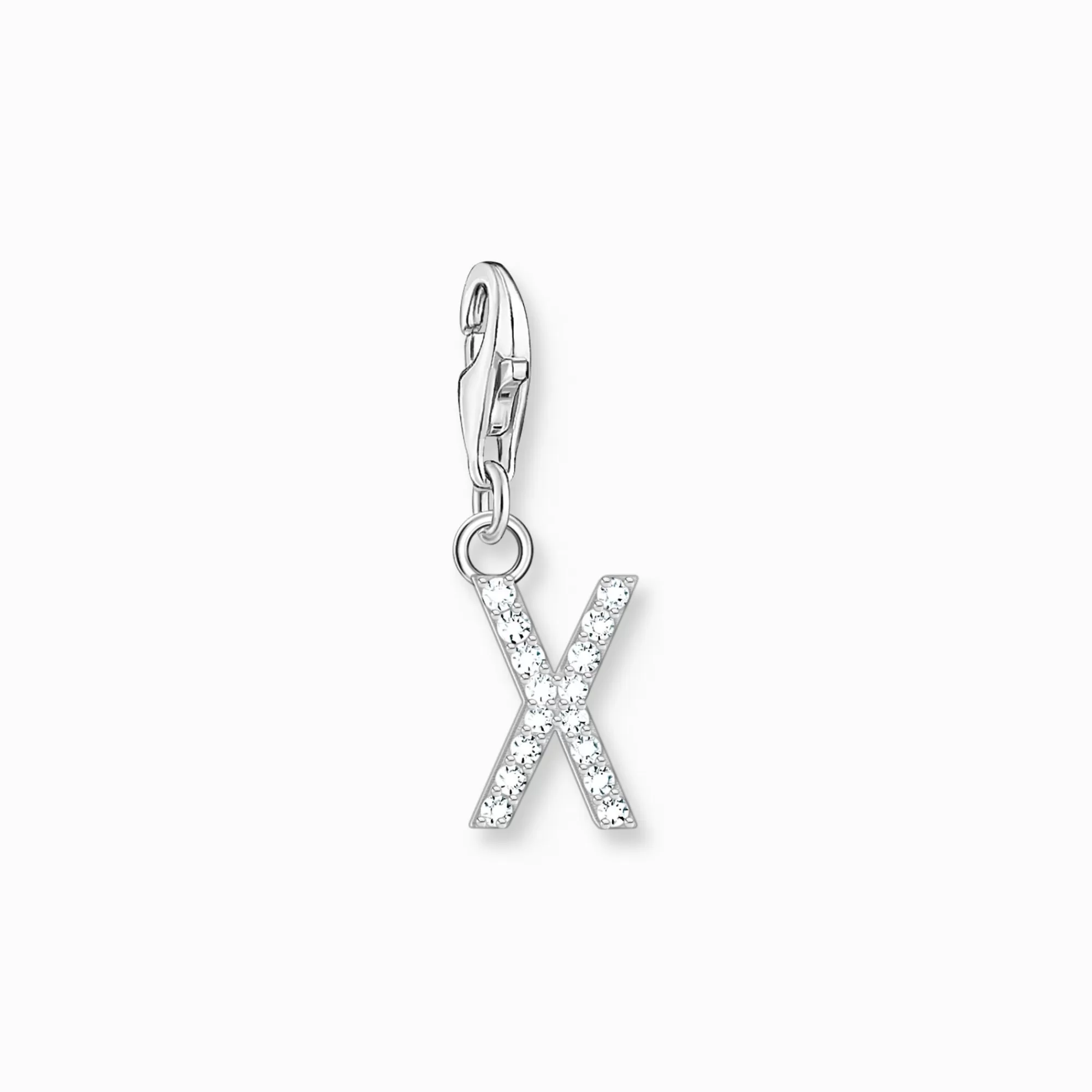 THOMAS SABO Charm pendant letter X with white stones silver-Women Charms | Charms