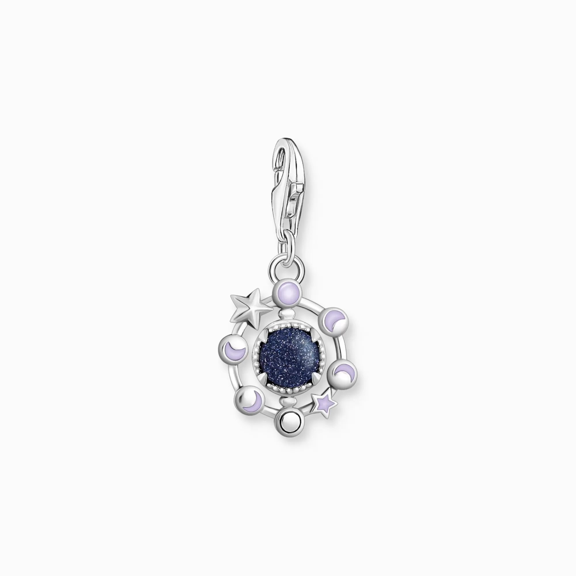 THOMAS SABO Charm pendant moon phase with imitation sandstone silver blackened-Women Charms | Charms