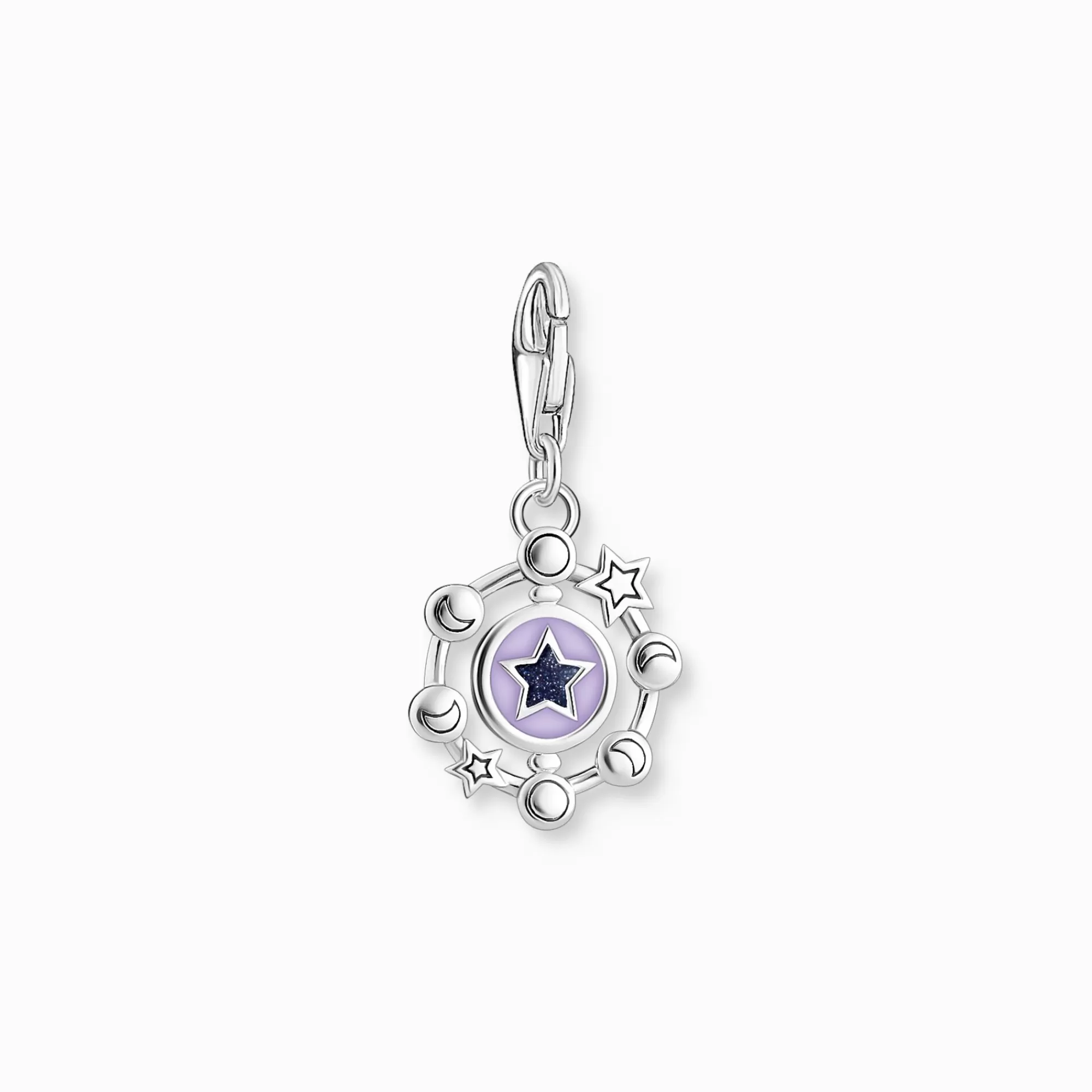 THOMAS SABO Charm pendant moon phase with imitation sandstone silver blackened-Women Charms | Charms