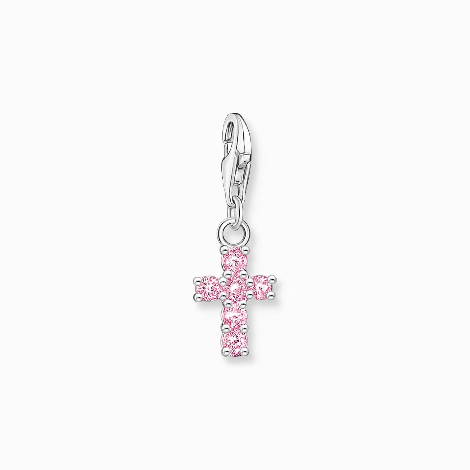 THOMAS SABO Charm pendant pink cross silver-Women Charms | Charms