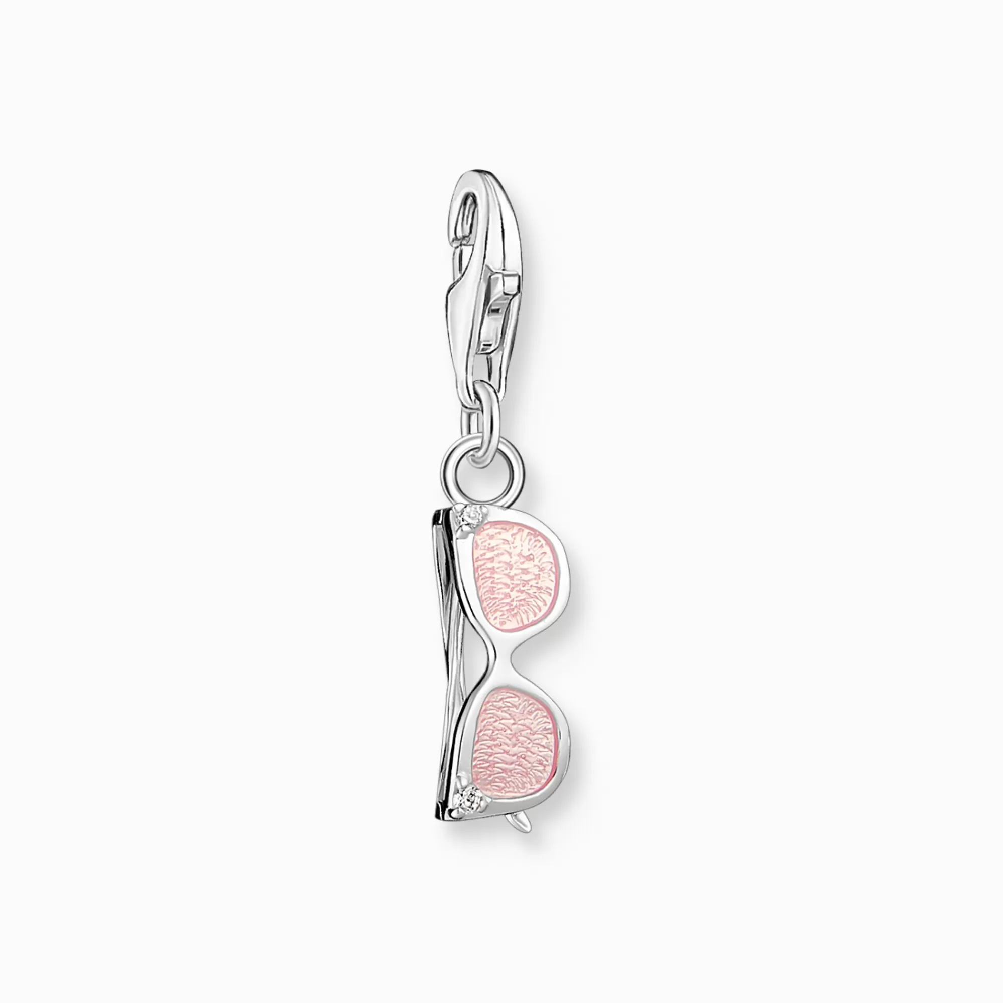 THOMAS SABO Charm pendant pink sunglasses with white stones silver-Women Charms | Charms