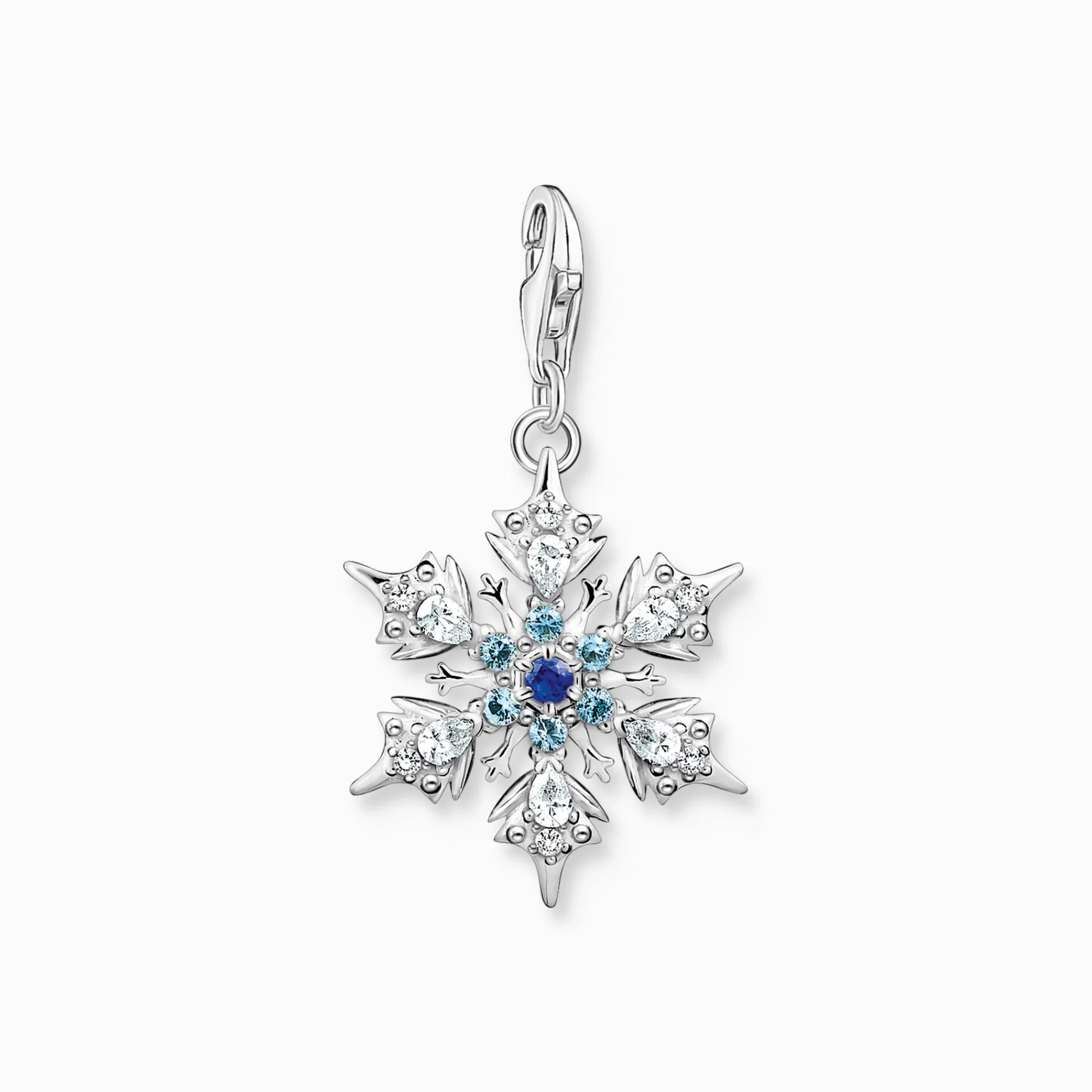 THOMAS SABO Charm pendant snowflake with blue stones silver-Women Charms | Charms