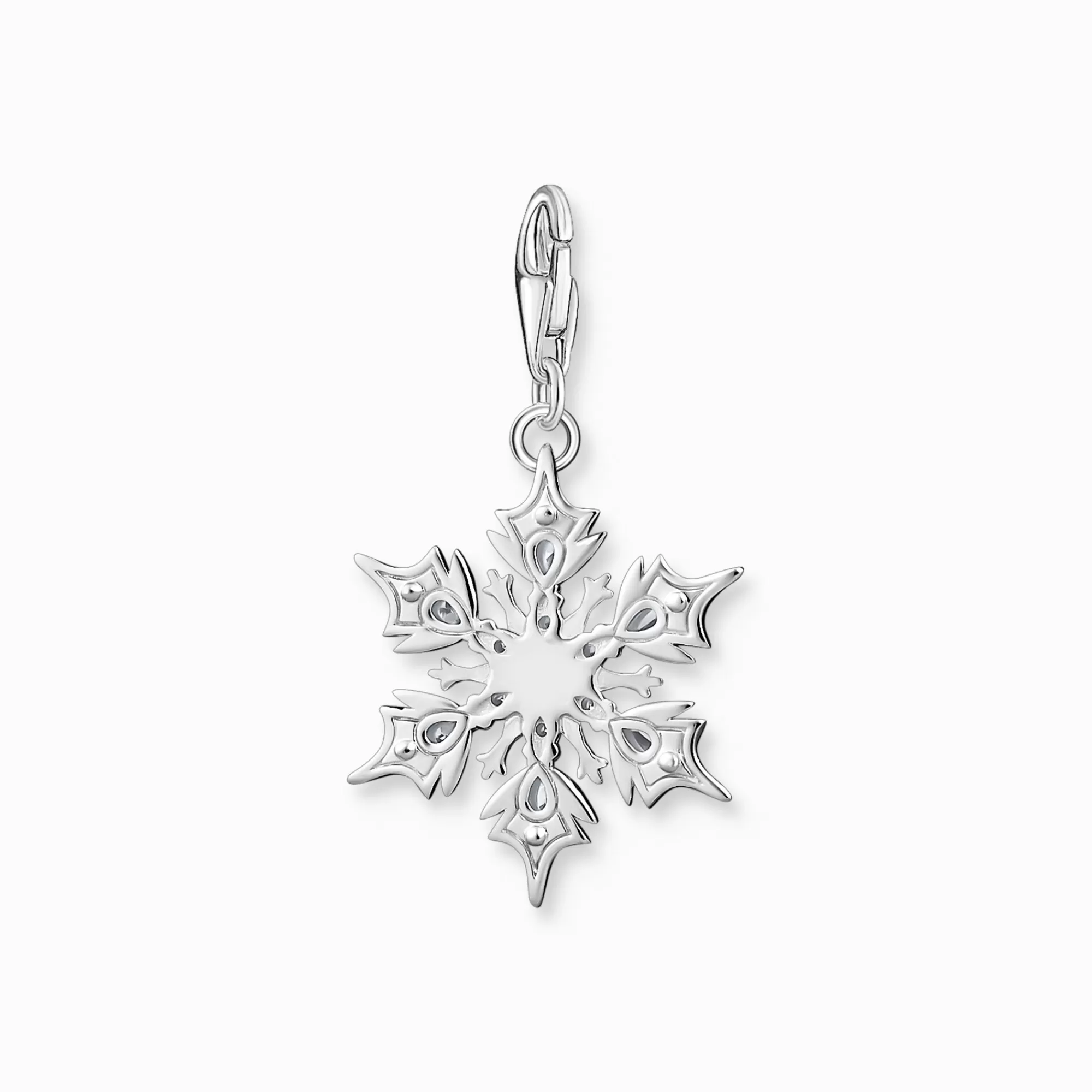 THOMAS SABO Charm pendant snowflake with blue stones silver-Women Charms | Charms