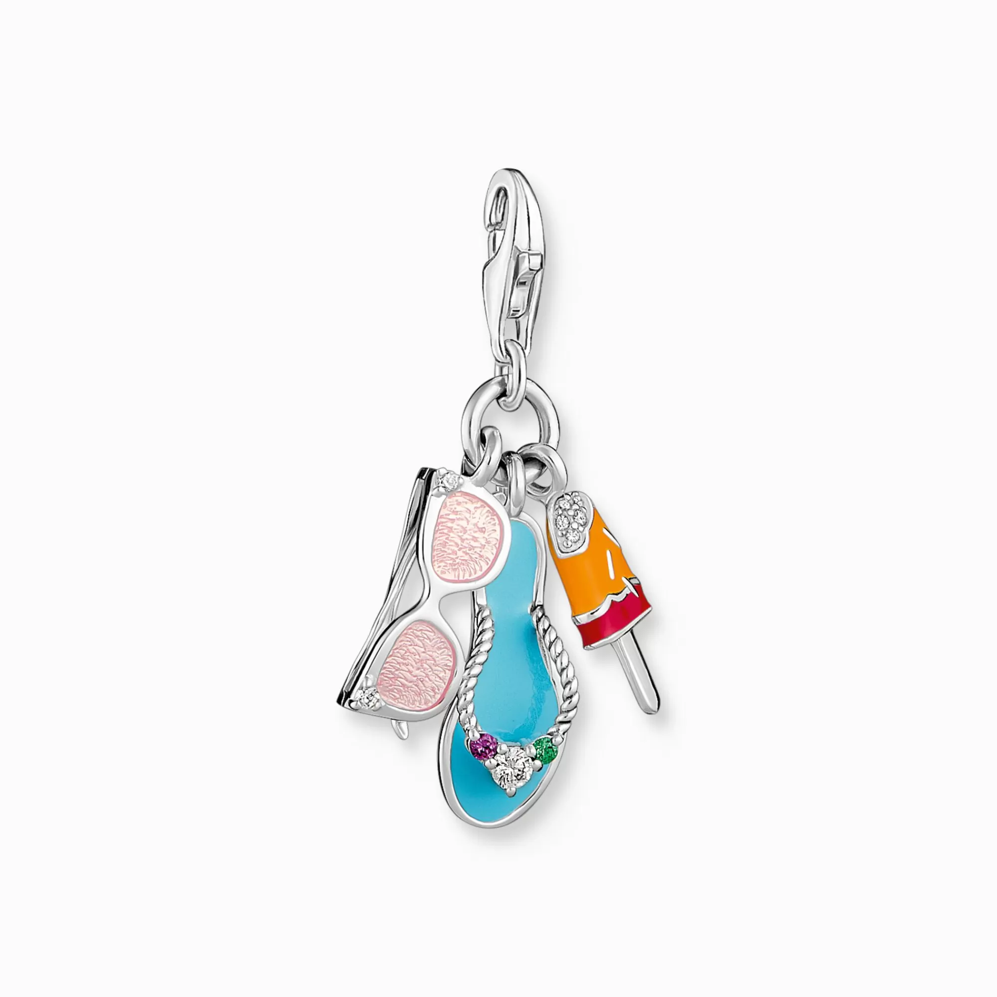 THOMAS SABO Charm pendant sunglasses, flip flop and ice cream silver-Women Charms | Charms