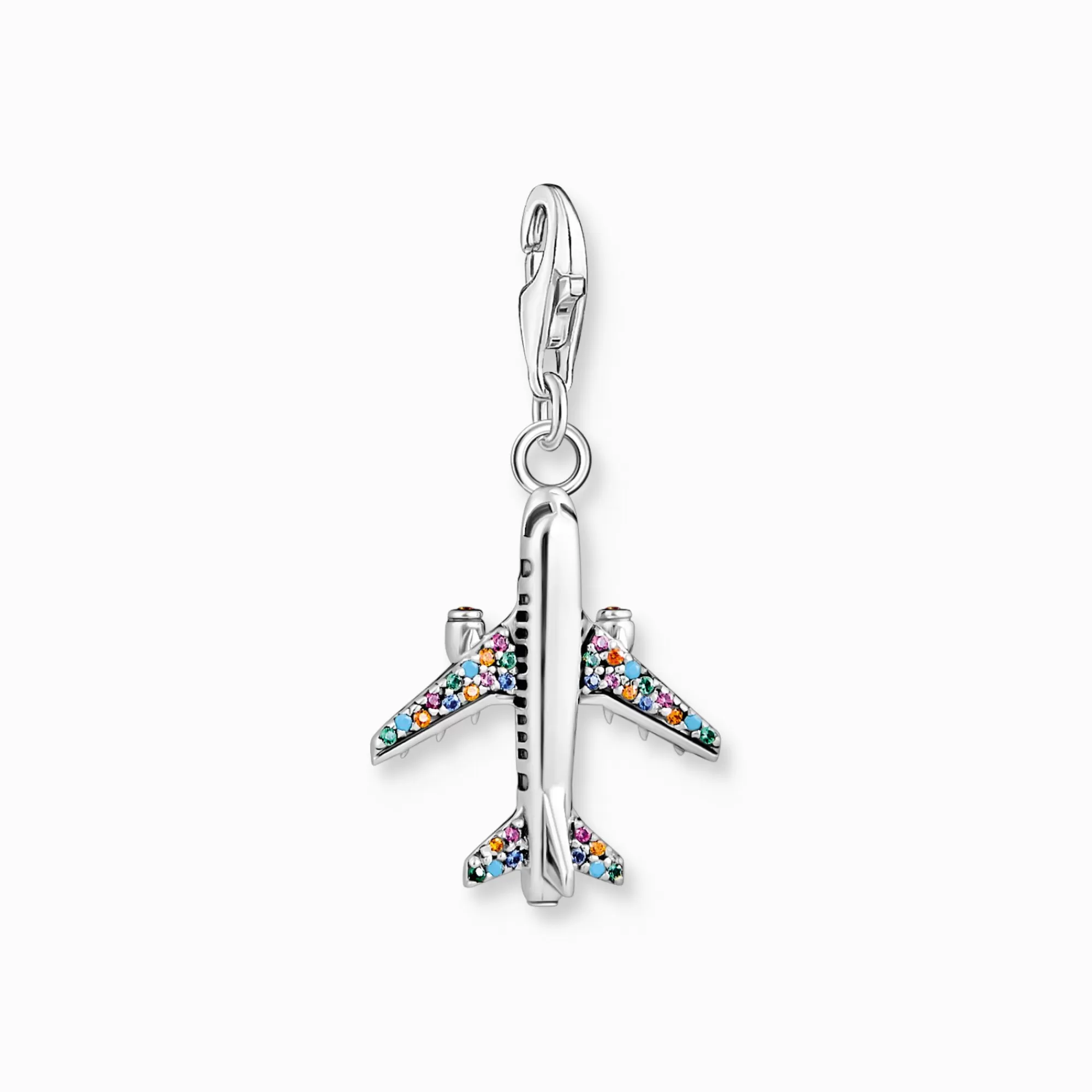 THOMAS SABO Charm pendant with colourful aeroplane silver-Women Charms | Charms