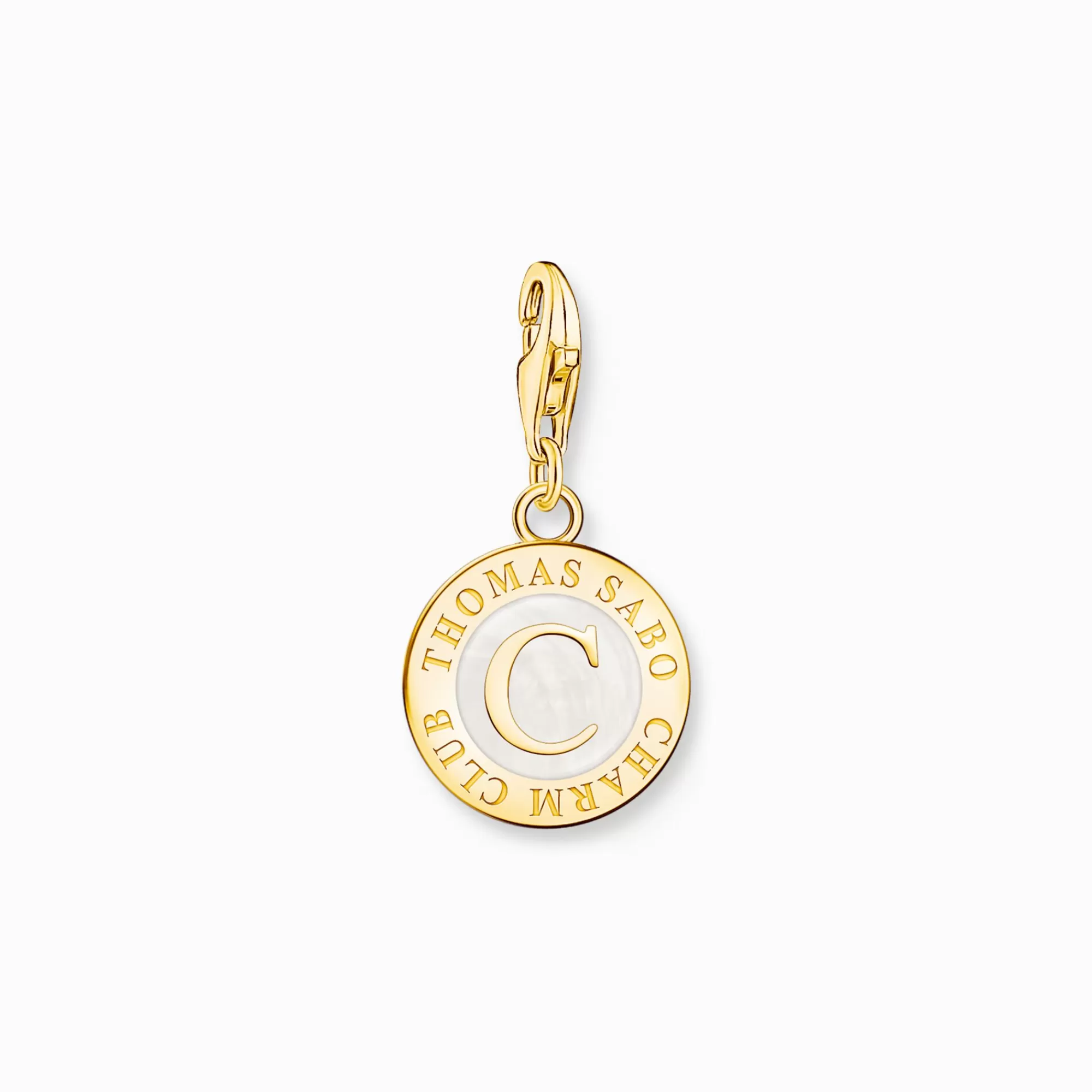 THOMAS SABO Charm white Coin gold plated-Women Charms | Charms