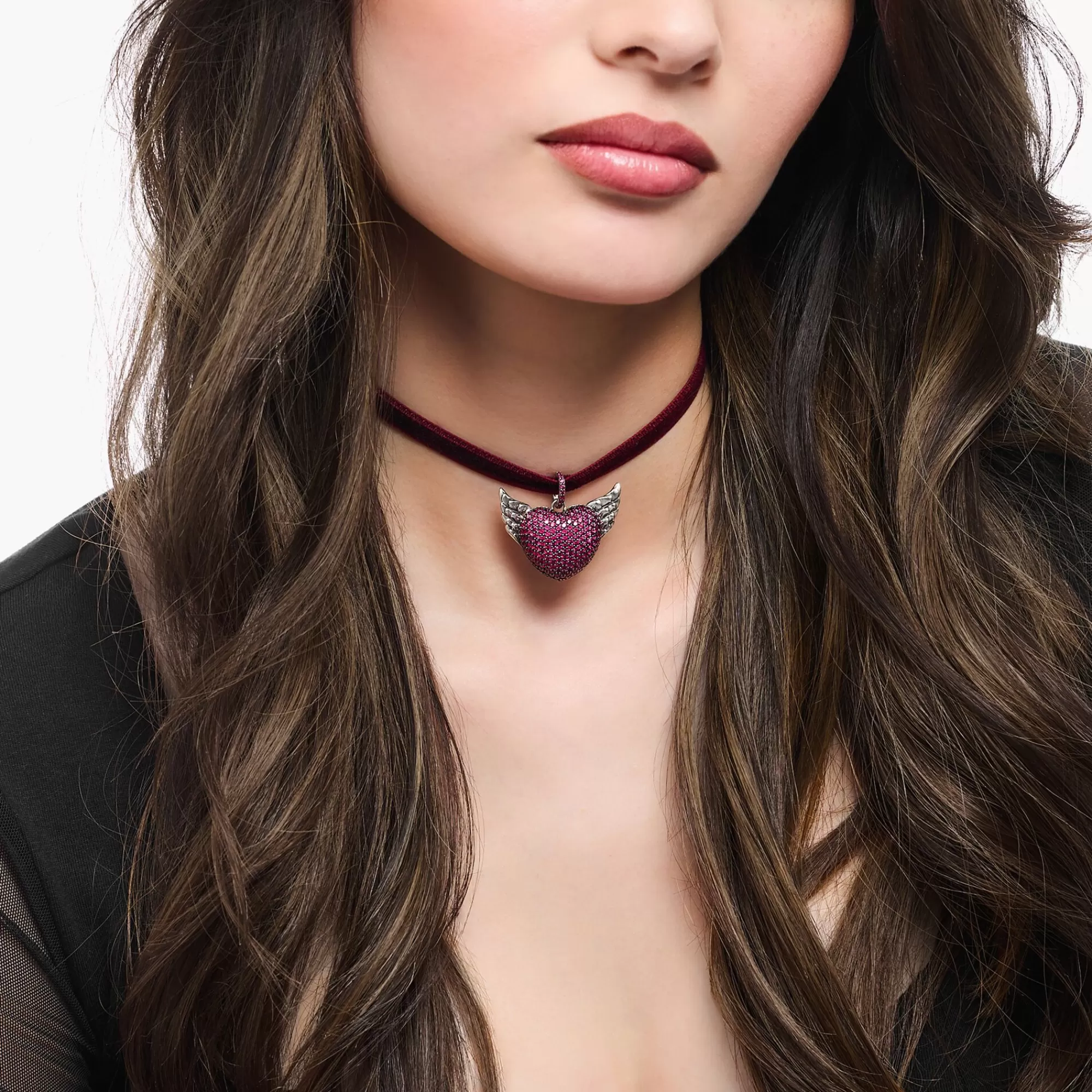 THOMAS SABO Choker made of red velvet-Women Necklaces