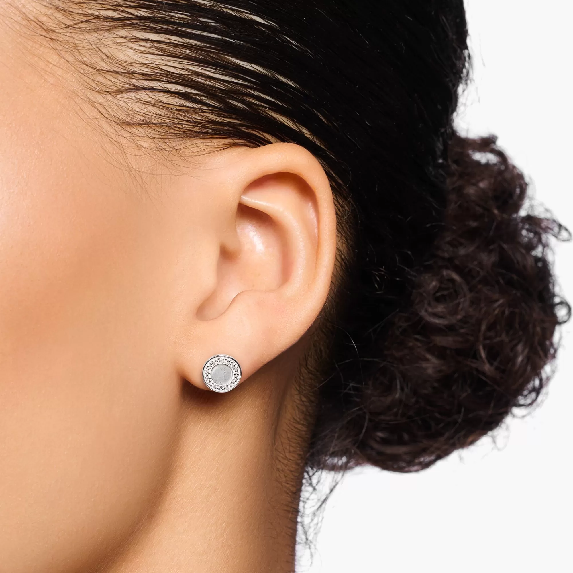 THOMAS SABO Ear studs circle with white stones silver-Women Ear Studs