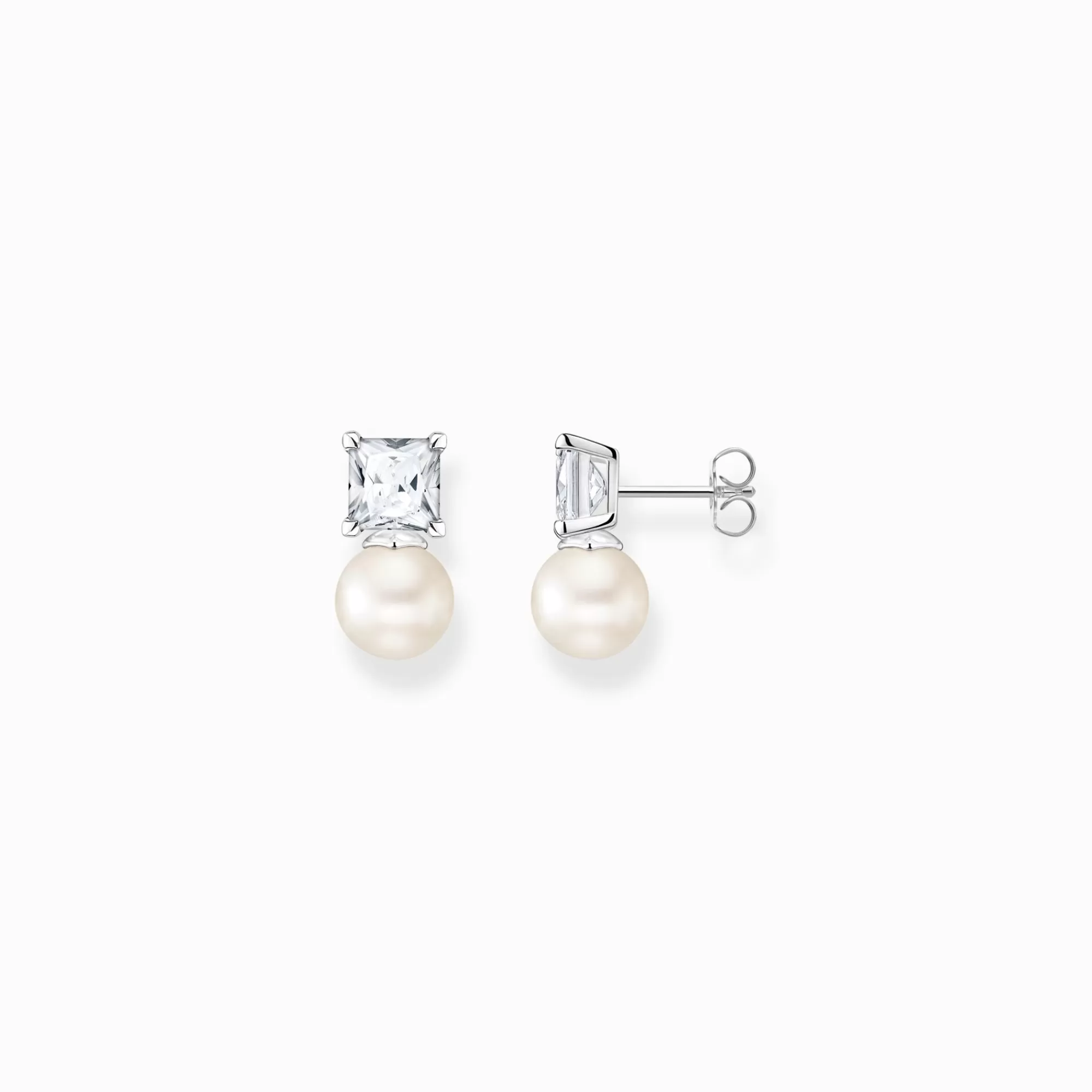 THOMAS SABO Ear studs pearl with white stone silver-Women Ear Studs