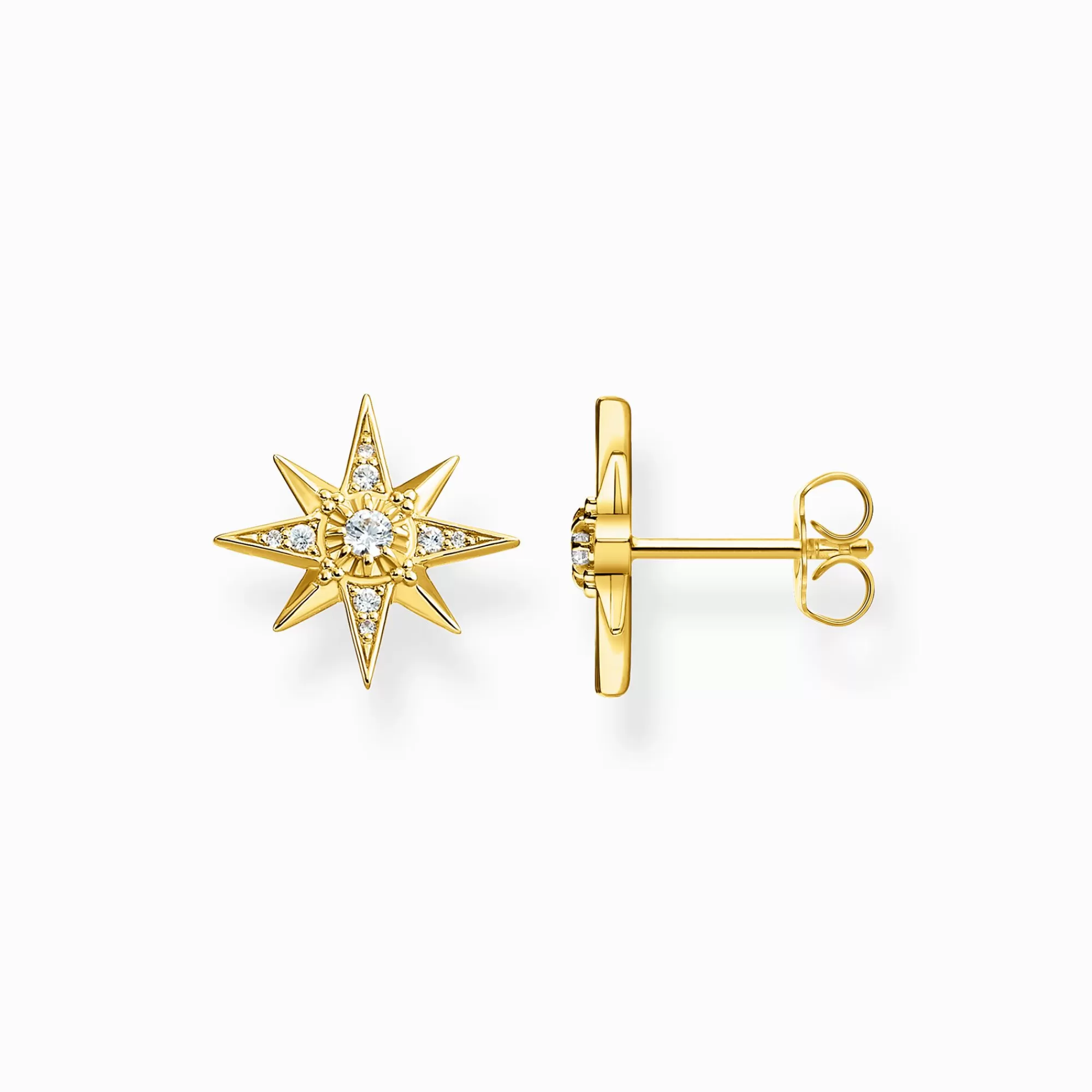 THOMAS SABO Ear studs star gold-Women Ear Studs | 18-Carat Gold-Plating - 925 Silver