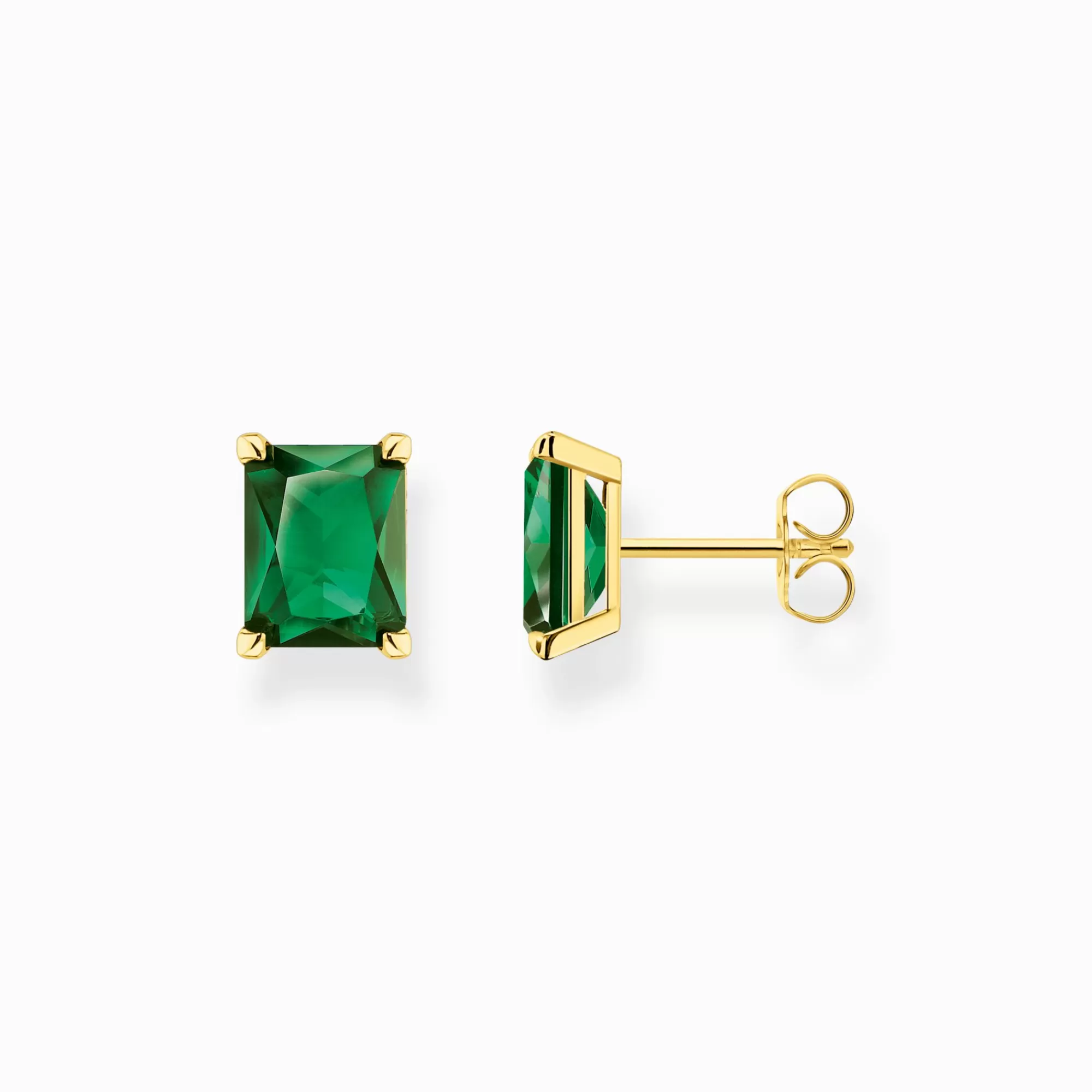 THOMAS SABO Ear studs with green stone gold plated-Women Ear Studs