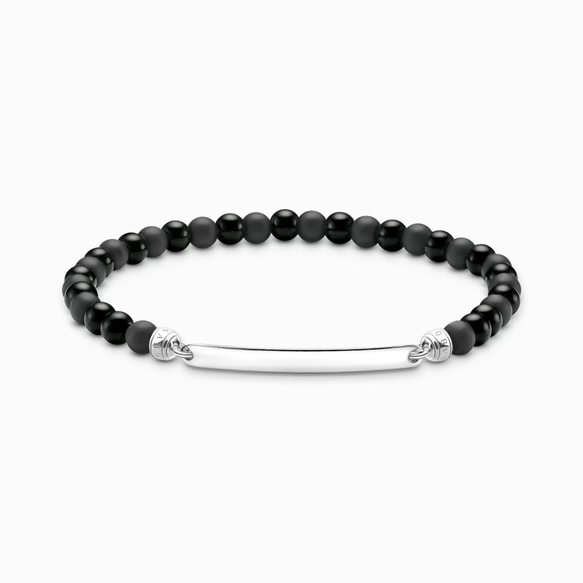 THOMAS SABO Engravable bracelet with obsidian beads-Women Bracelets | Bracelets