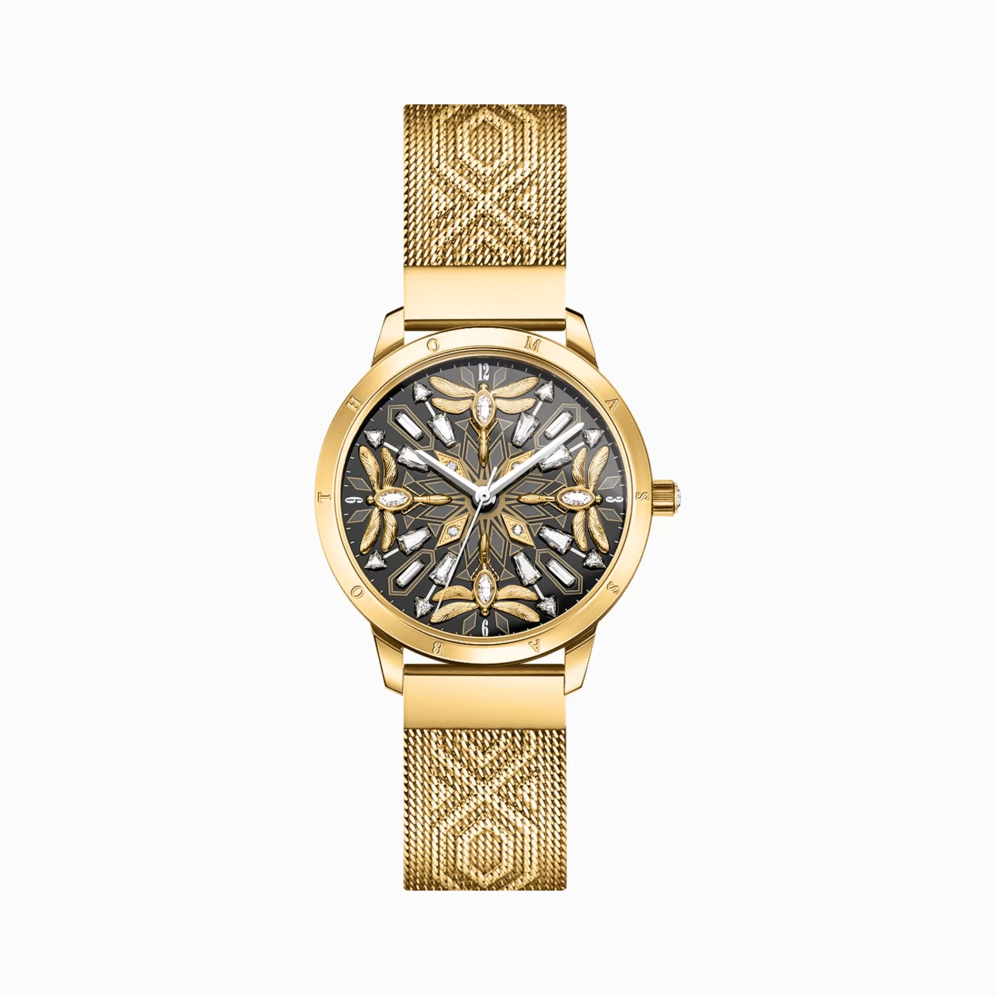 THOMAS SABO Gold-coloured women's watch with 33 mm, dragonflies & zirconia-Women Watches | Ladies' Watches