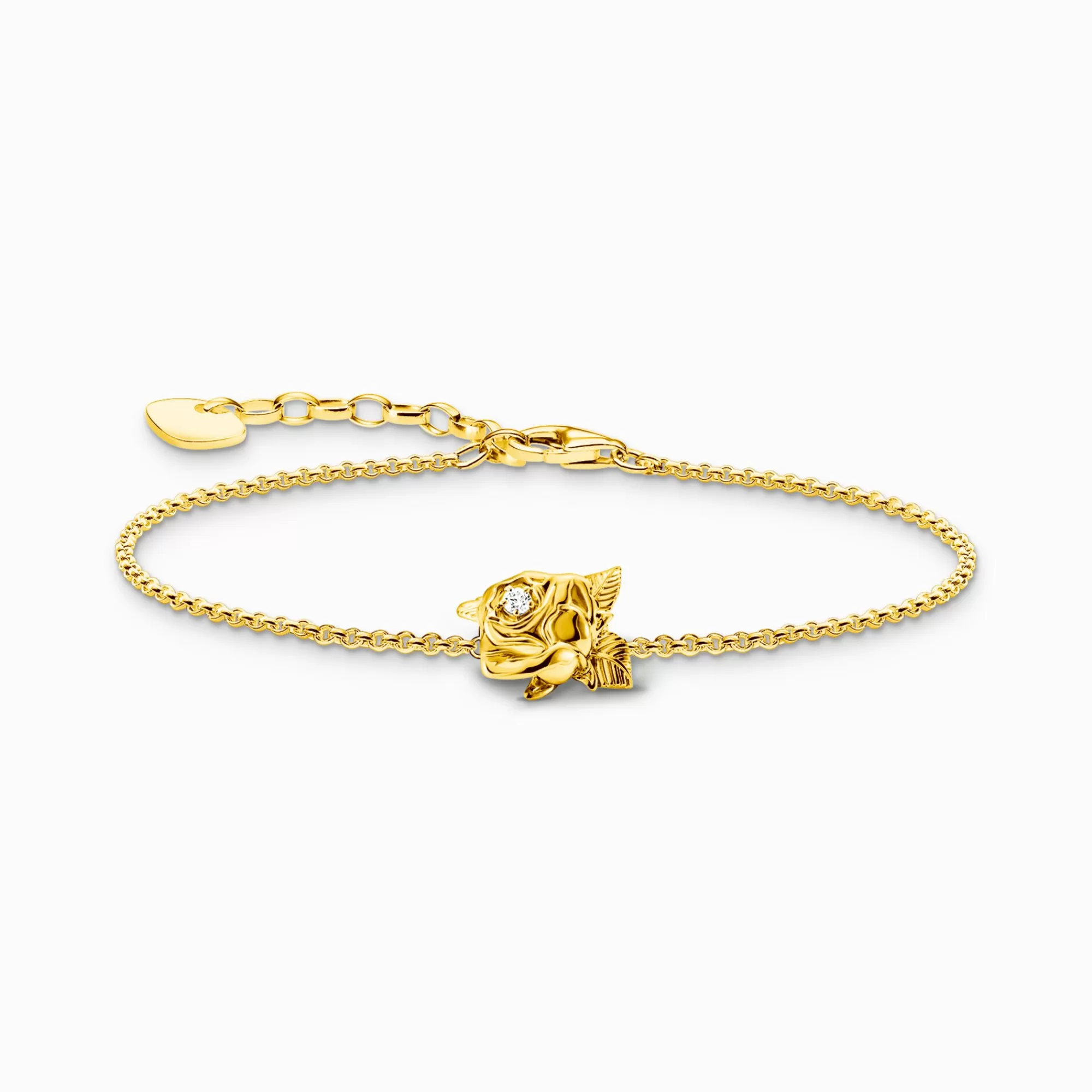 THOMAS SABO Gold-plated bracelet Roses Romance-Women Bracelets | 18-Carat Gold-Plating - 925 Silver