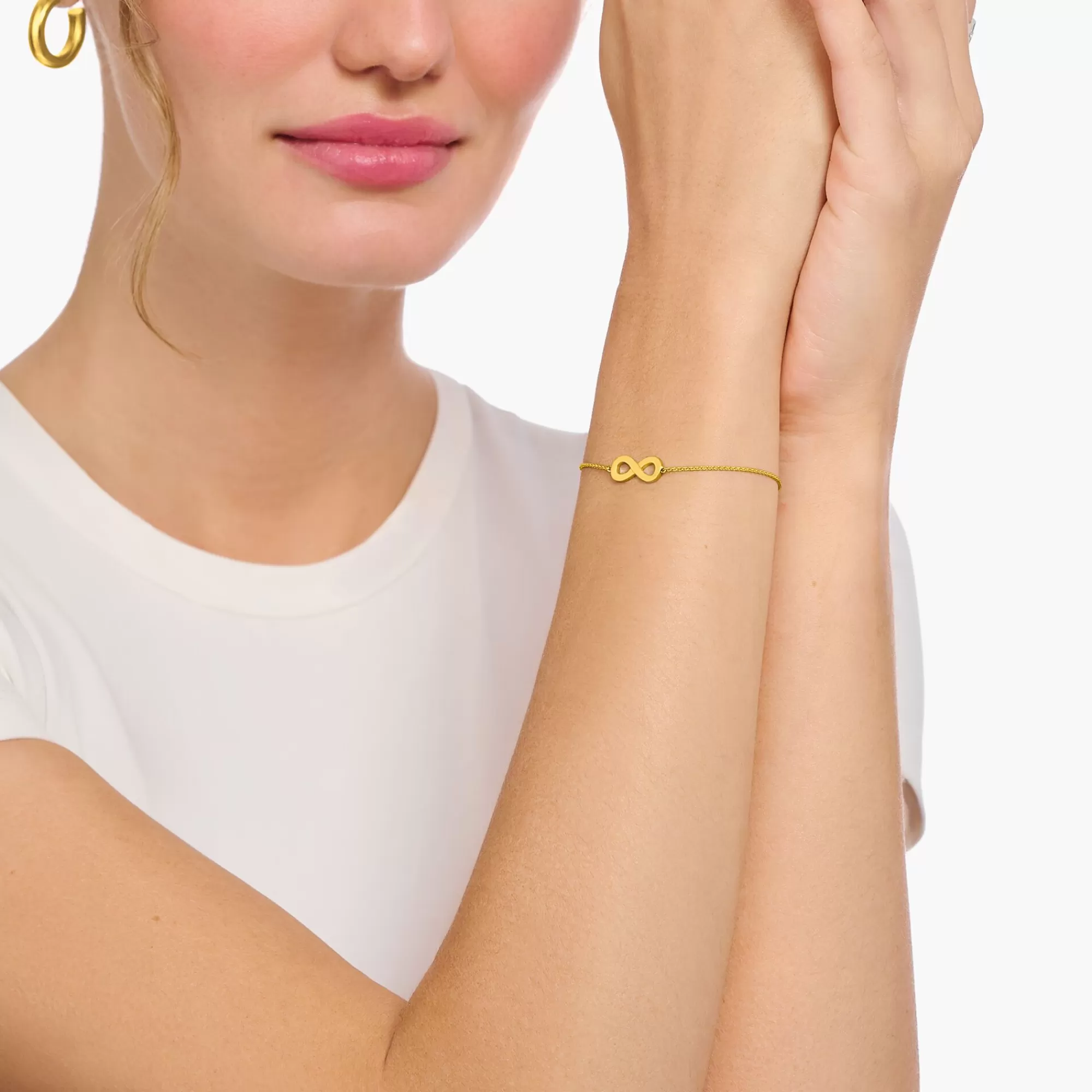 THOMAS SABO Gold-plated bracelet with infinity pendant-Women Bracelets | 18-Carat Gold-Plating - 925 Silver