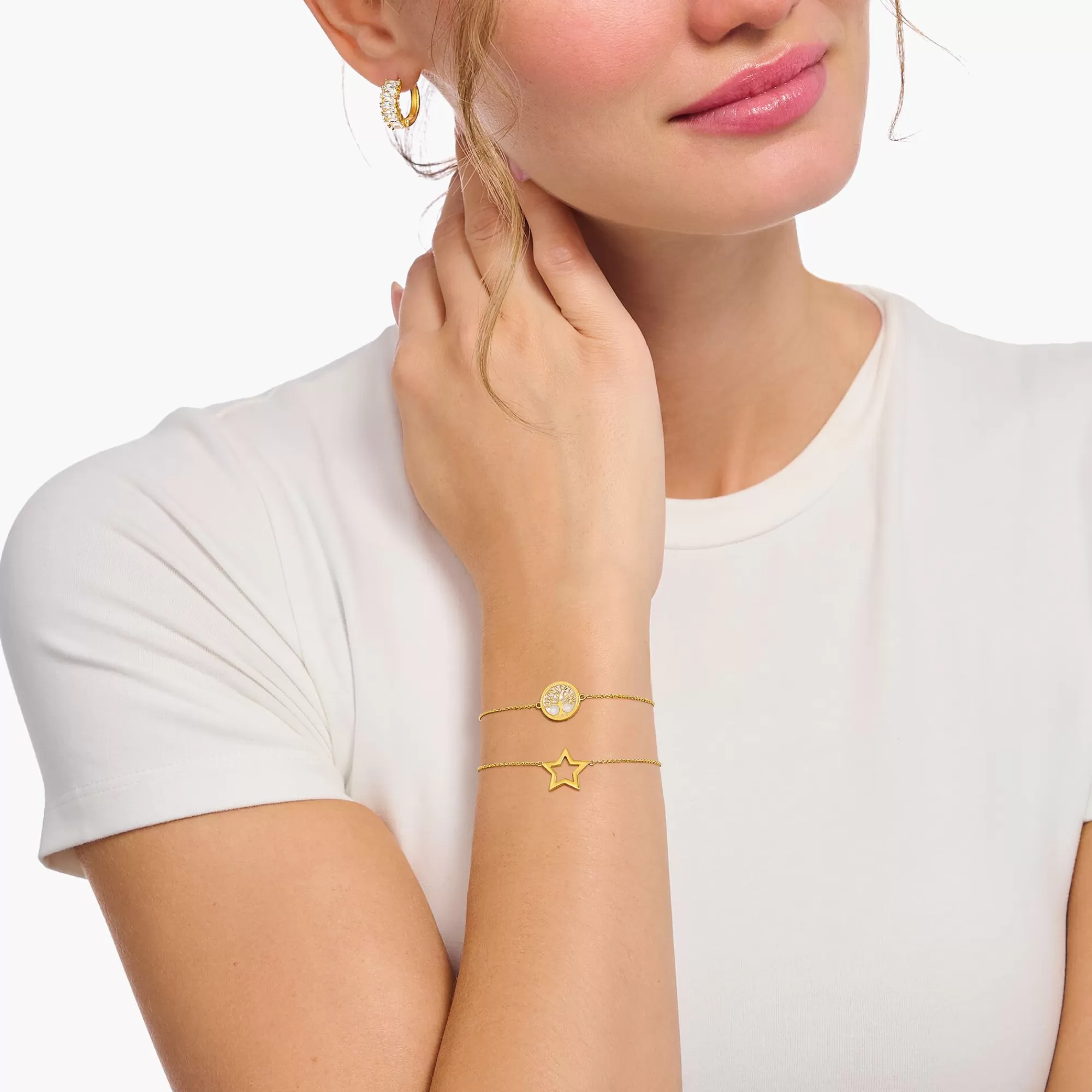 THOMAS SABO Gold-plated bracelet with star pendant-Women Bracelets | 18-Carat Gold-Plating - 925 Silver