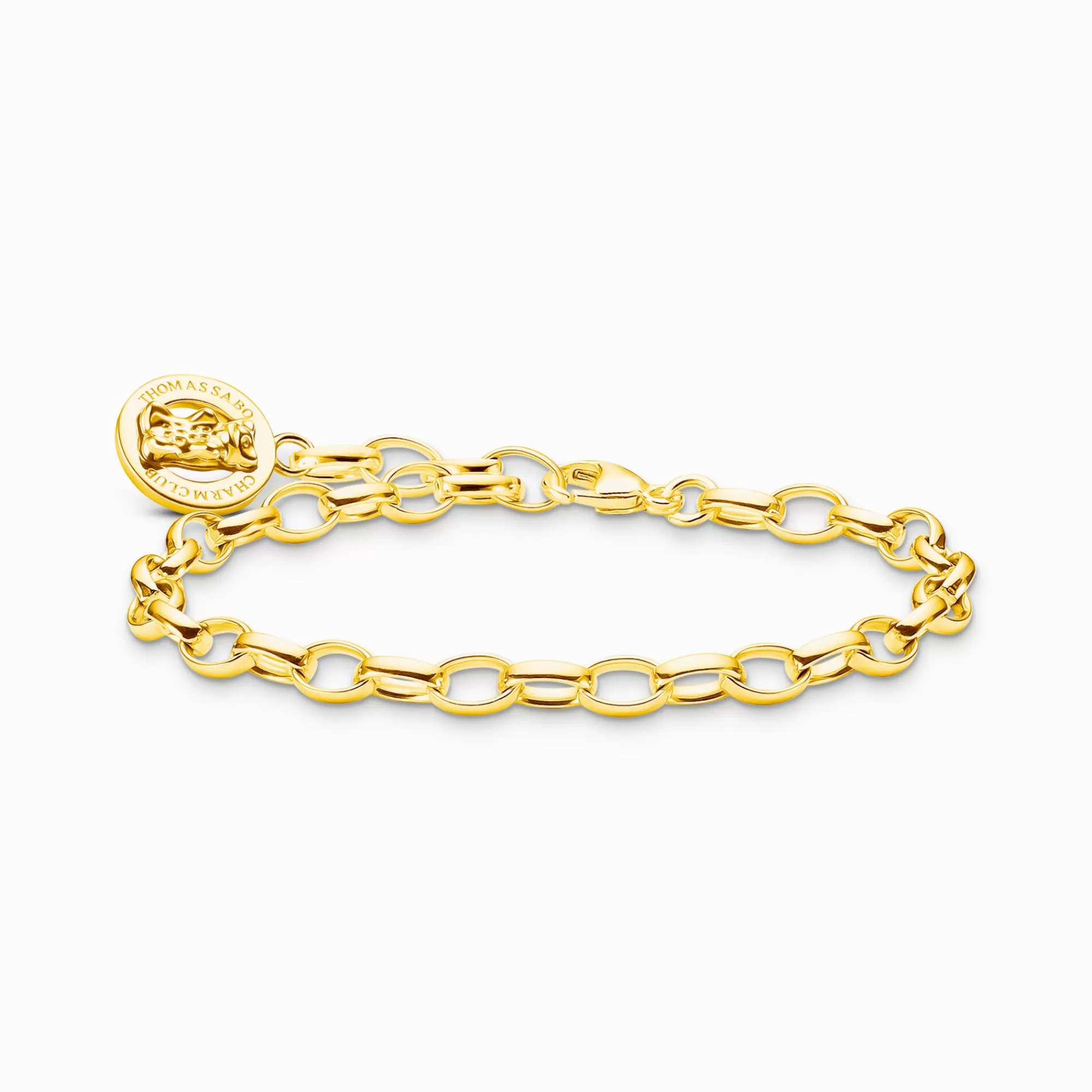 THOMAS SABO Gold-plated charm bracelet with goldbears logo ring-Women Bracelets | Charm Bracelets