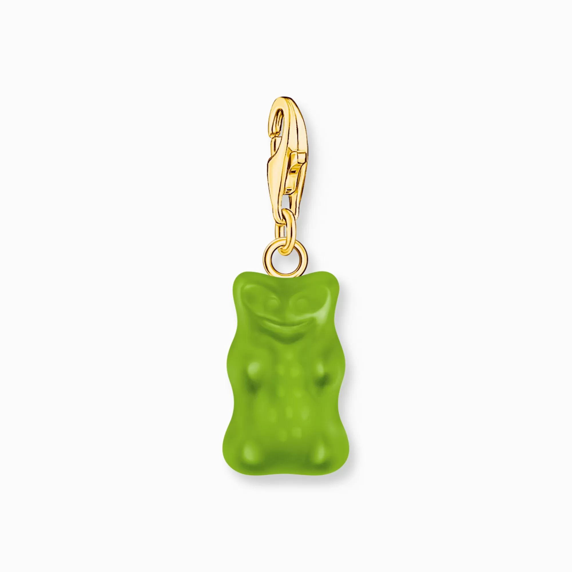 THOMAS SABO Gold-plated charm pendant goldbears in green-Women 18-Carat Gold-Plating - 925 Silver | Charms