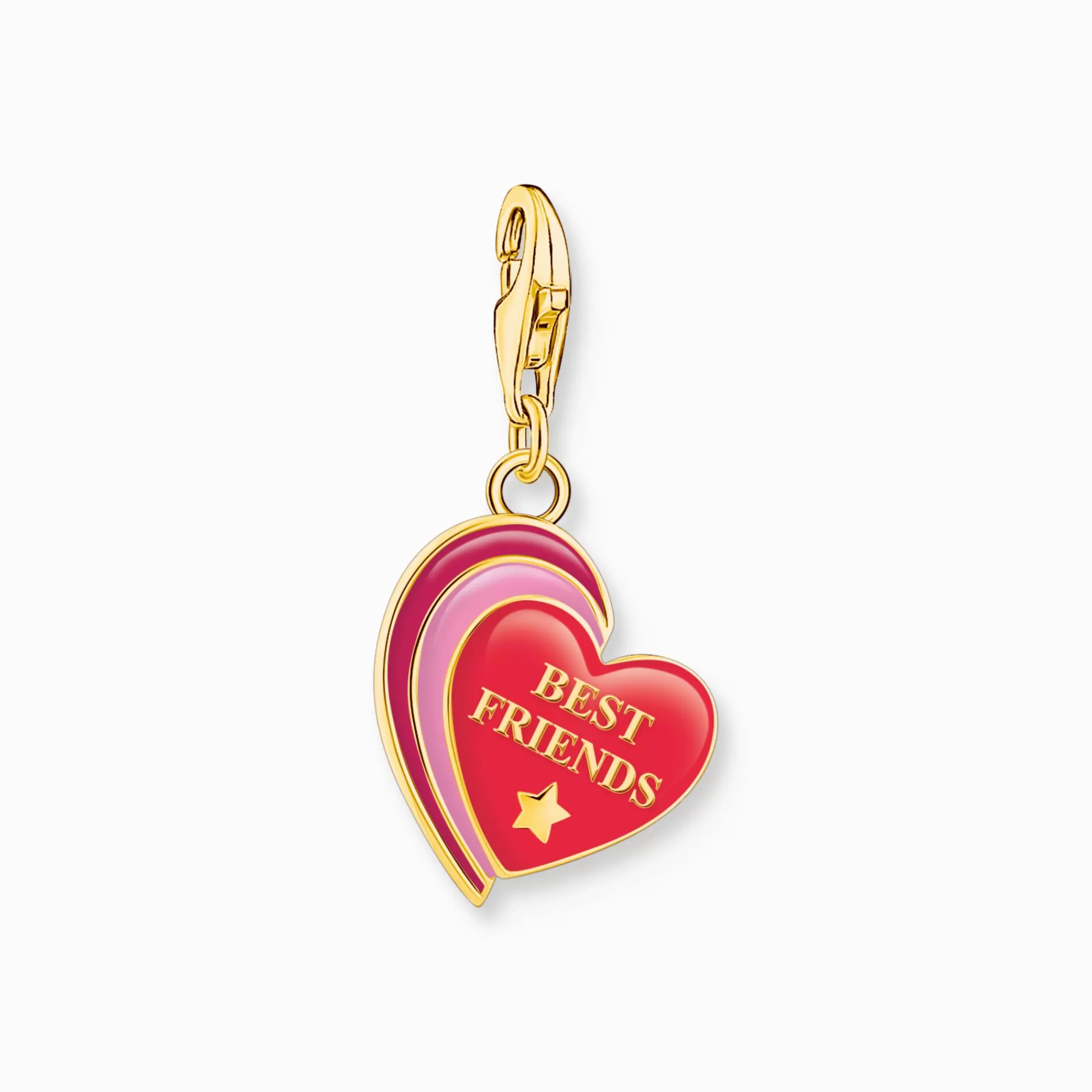 THOMAS SABO Gold-plated charm pendant in heart-shape with engraving-Women Charms | Charms