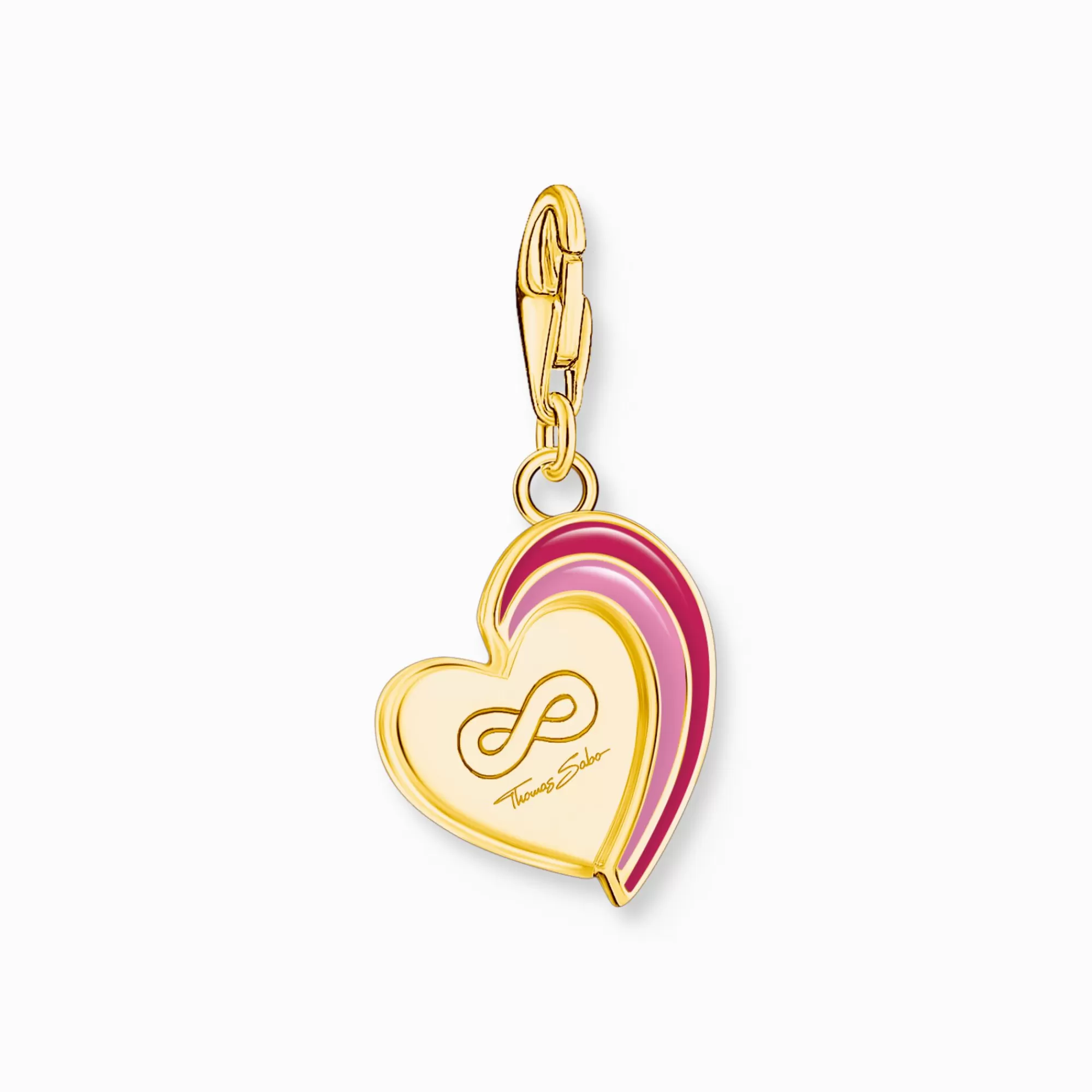 THOMAS SABO Gold-plated charm pendant in heart-shape with engraving-Women Charms | Charms