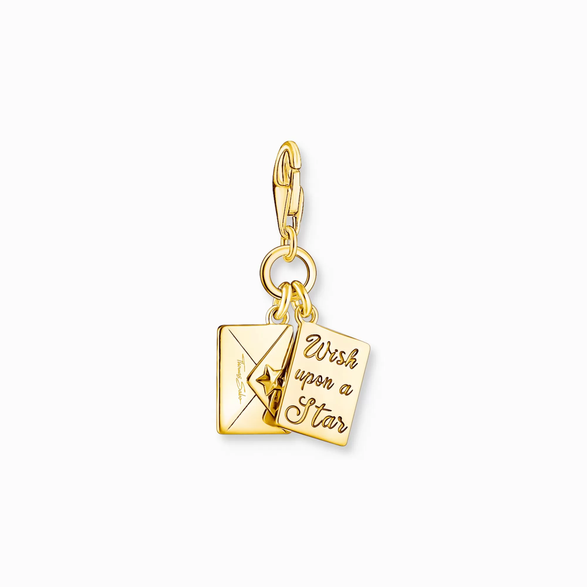 THOMAS SABO Gold-plated charm pendant letter with stones and engraving-Women Charms | Charms