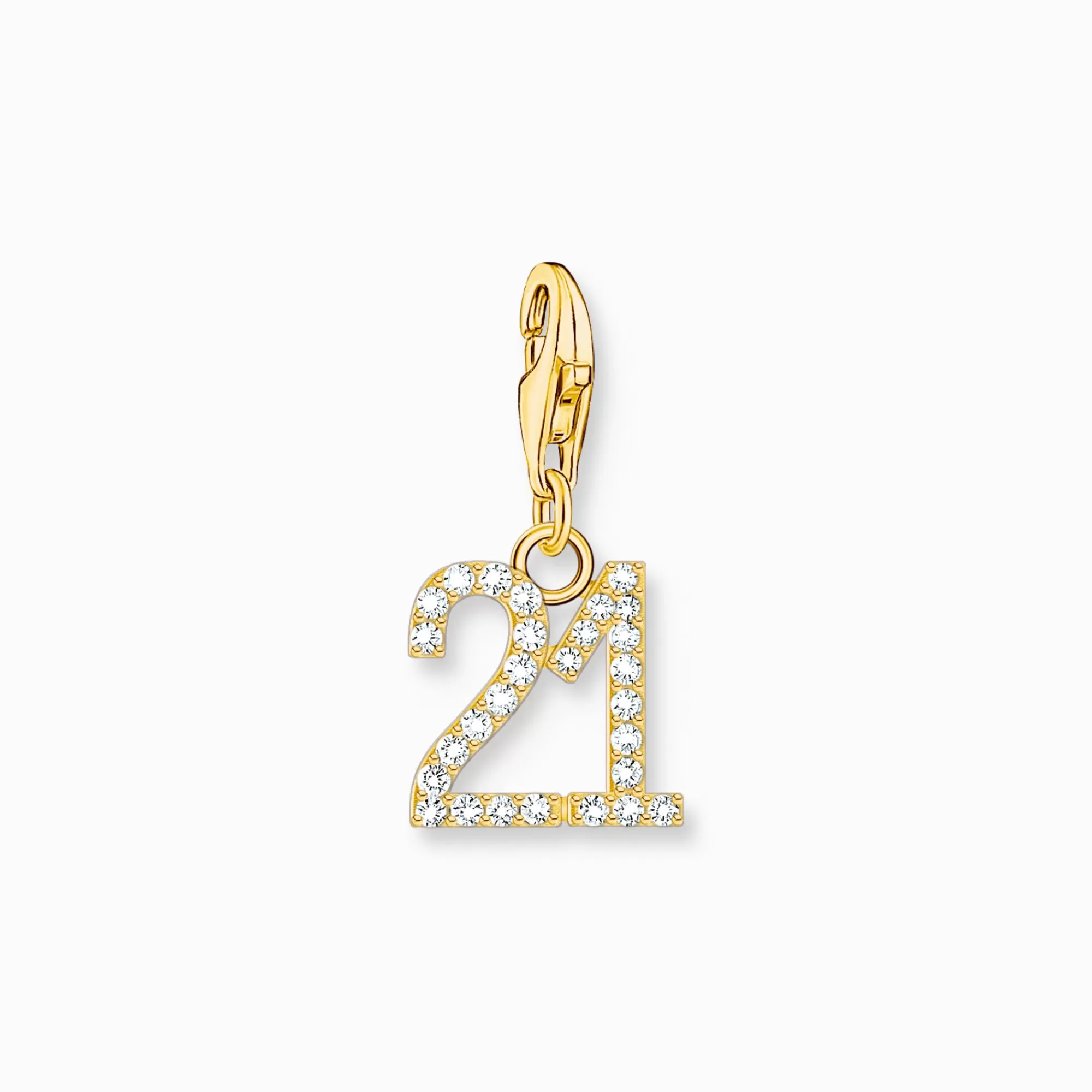 THOMAS SABO Gold-plated charm pendant number 21 with zirconia-Women Charms | Charms