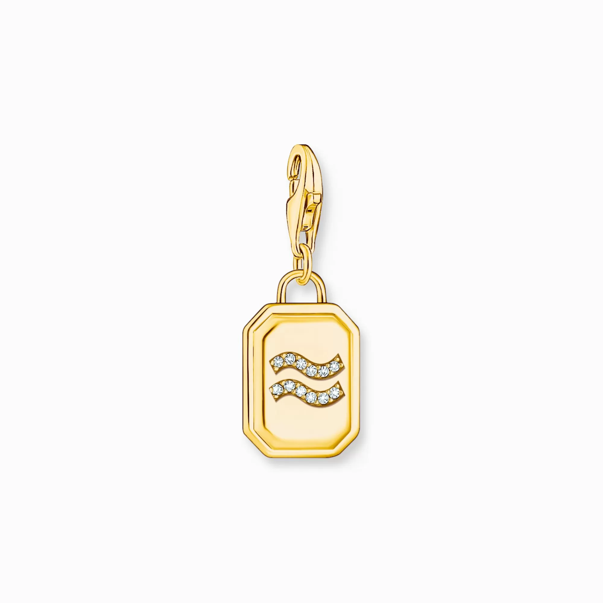 THOMAS SABO Gold-plated charm pendant zodiac sign Aquarius with zirconia-Women Charms | Charms