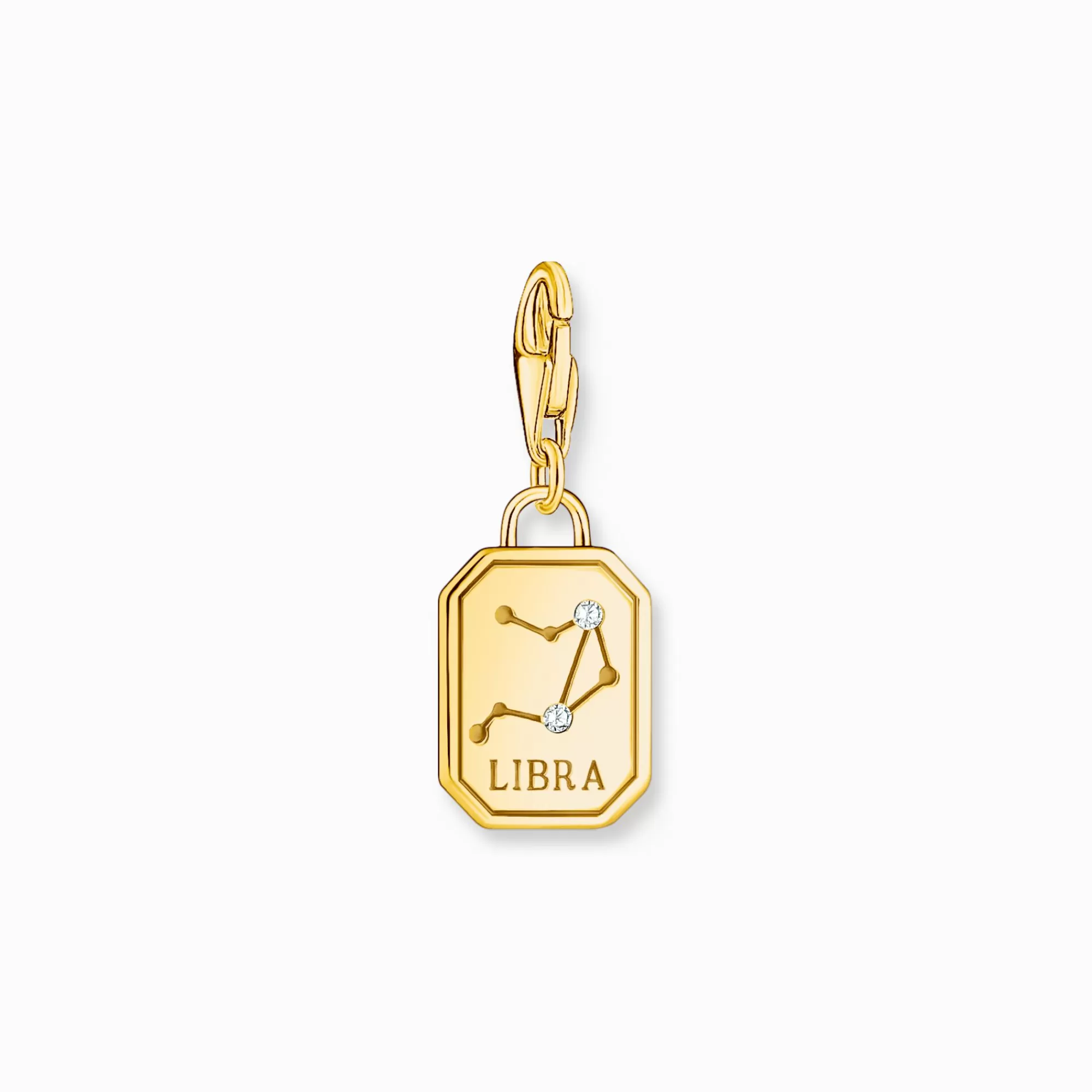 THOMAS SABO Gold-plated charm pendant zodiac sign Libra with zirconia-Women Charms | Charms