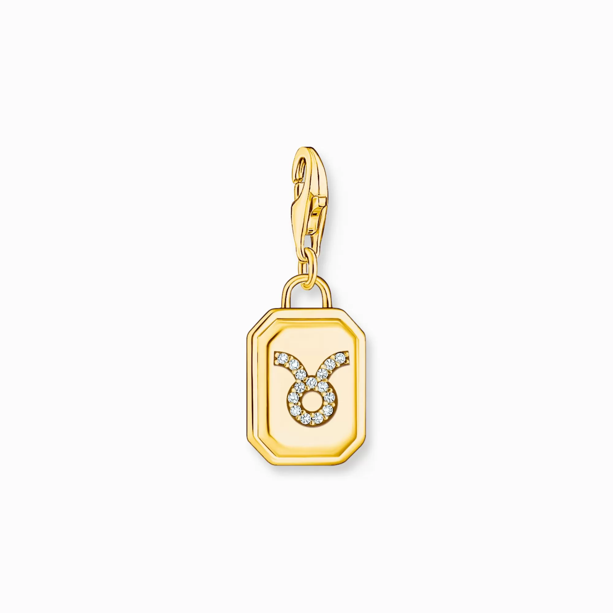 THOMAS SABO Gold-plated charm pendant zodiac sign Taurus with zirconia-Women Charms | Charms