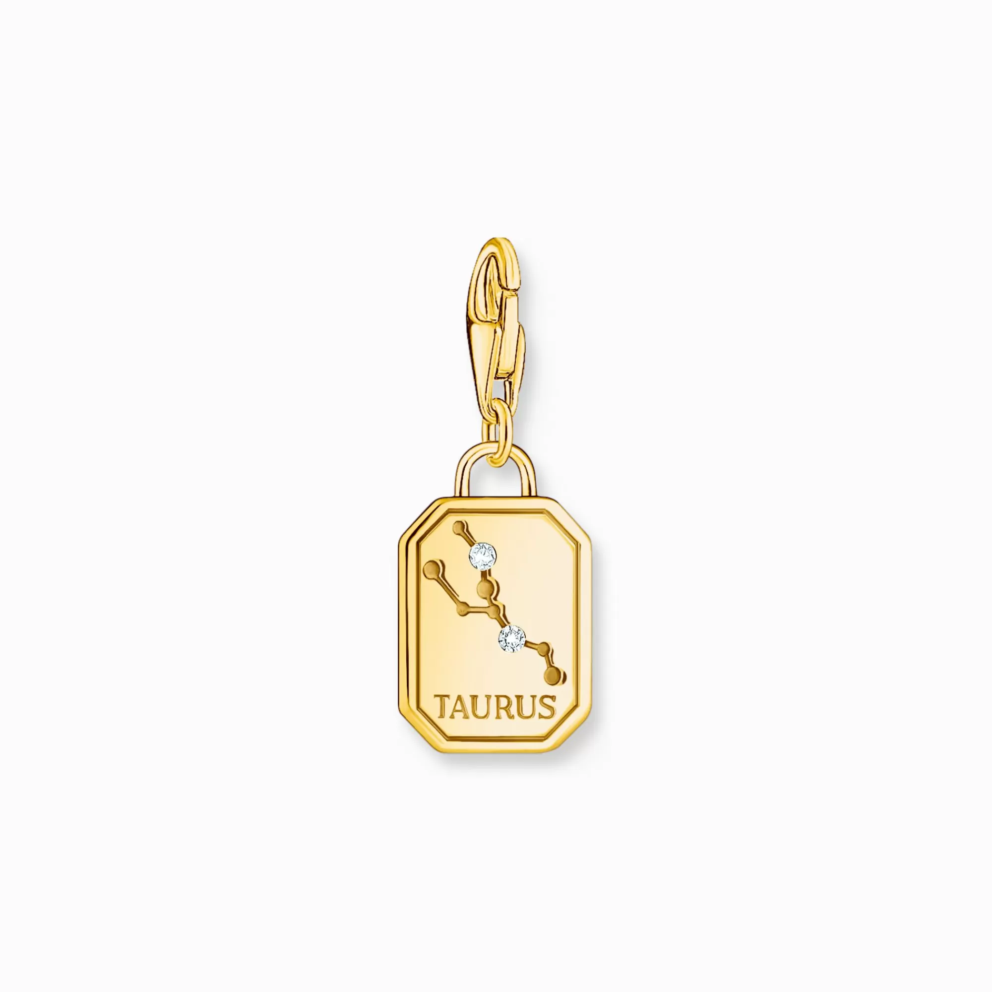 THOMAS SABO Gold-plated charm pendant zodiac sign Taurus with zirconia-Women Charms | Charms