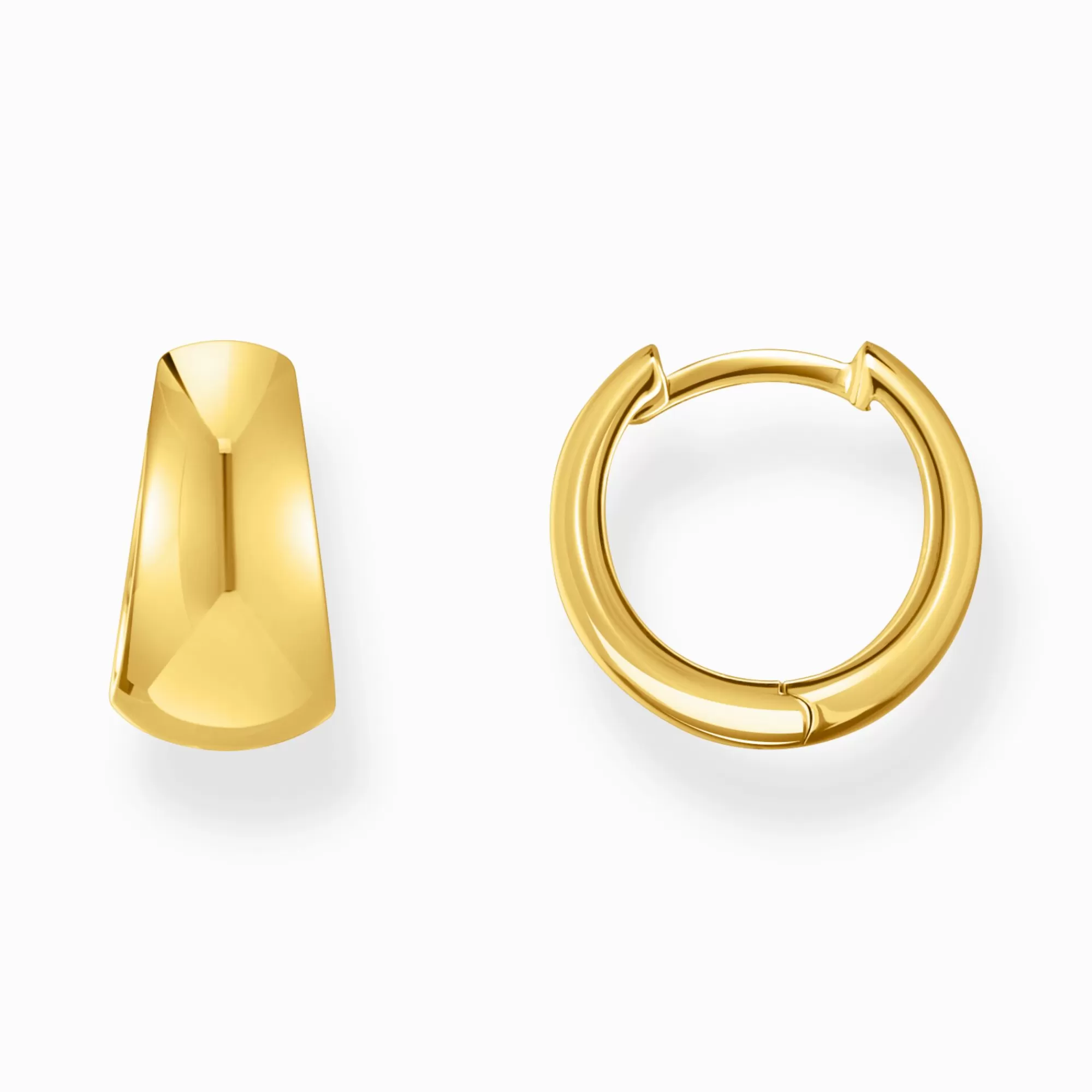 THOMAS SABO Gold-plated classic hoop earrings in chunky, trapezoidal shape-Women Hoop Earrings