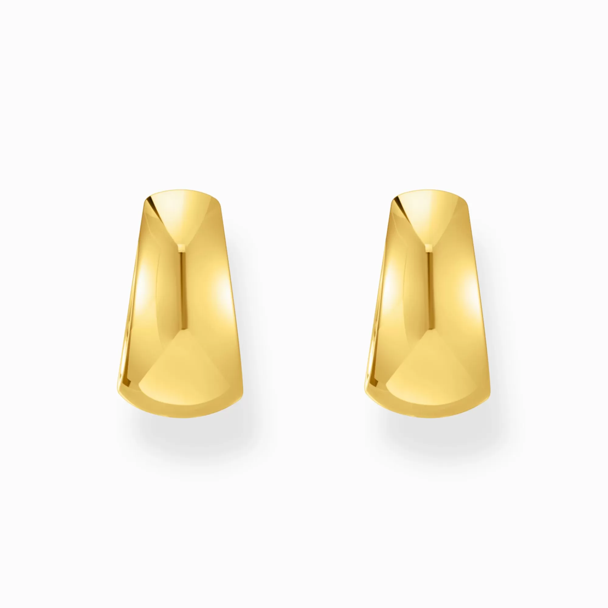 THOMAS SABO Gold-plated classic hoop earrings in chunky, trapezoidal shape-Women Hoop Earrings