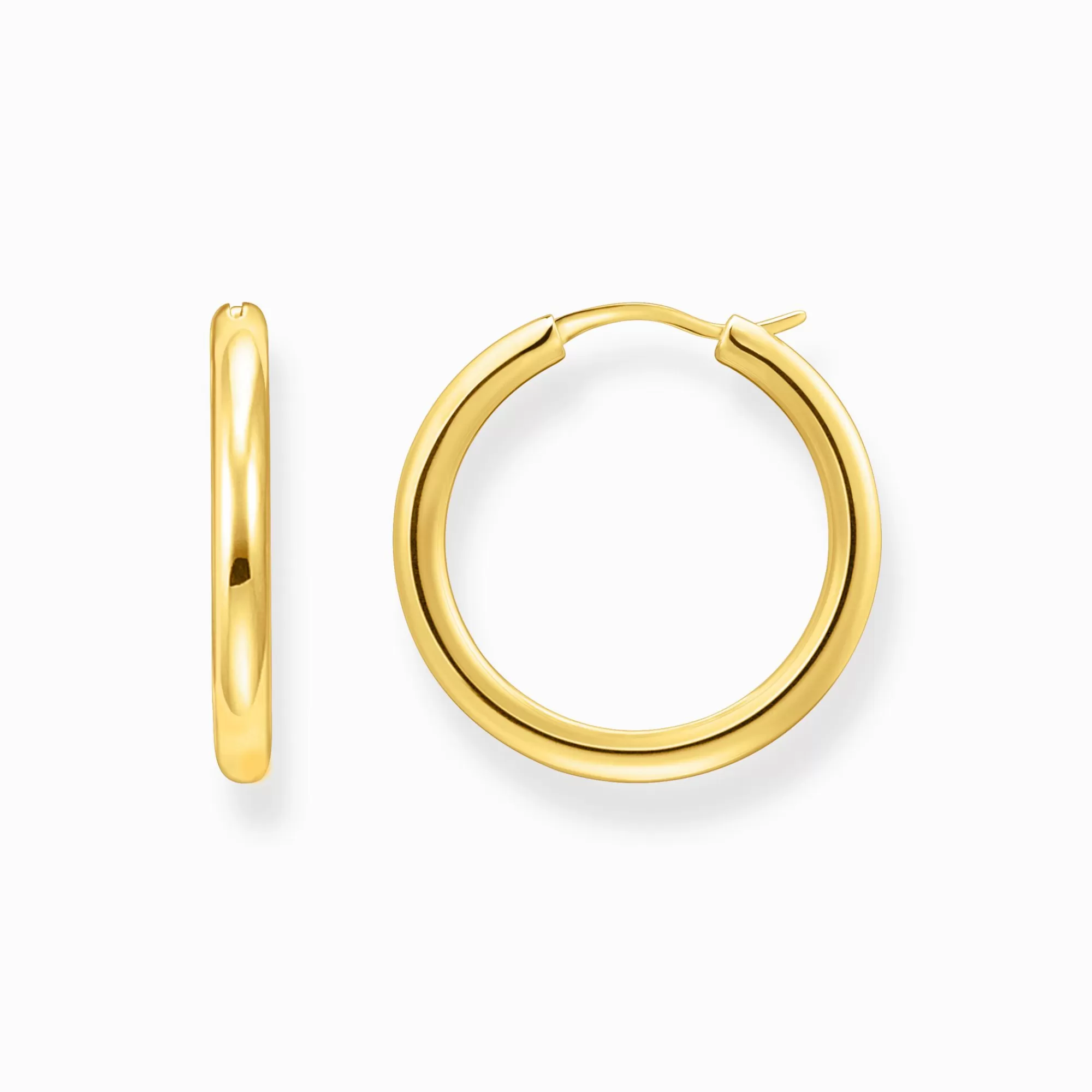 THOMAS SABO Gold-plated classic hoop earrings in wider shape-Women Hoop Earrings