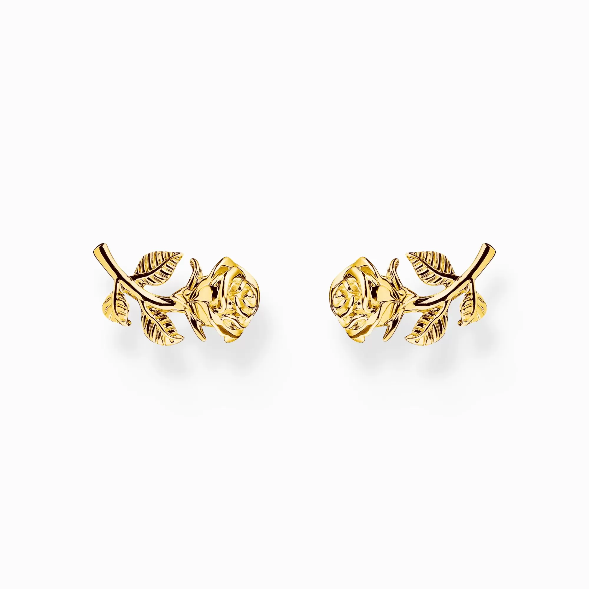 THOMAS SABO Gold-plated ear studs Roses Romance-Women Ear Studs | 18-Carat Gold-Plating - 925 Silver