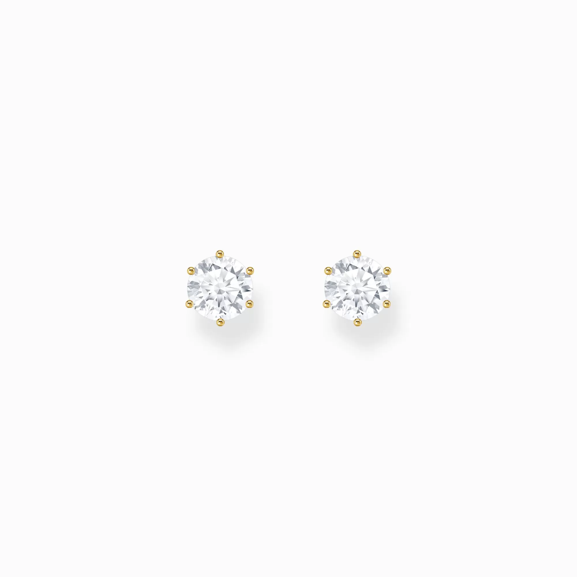 THOMAS SABO Gold-plated ear studs with white zirconia in brilliant cut-Women Ear Studs